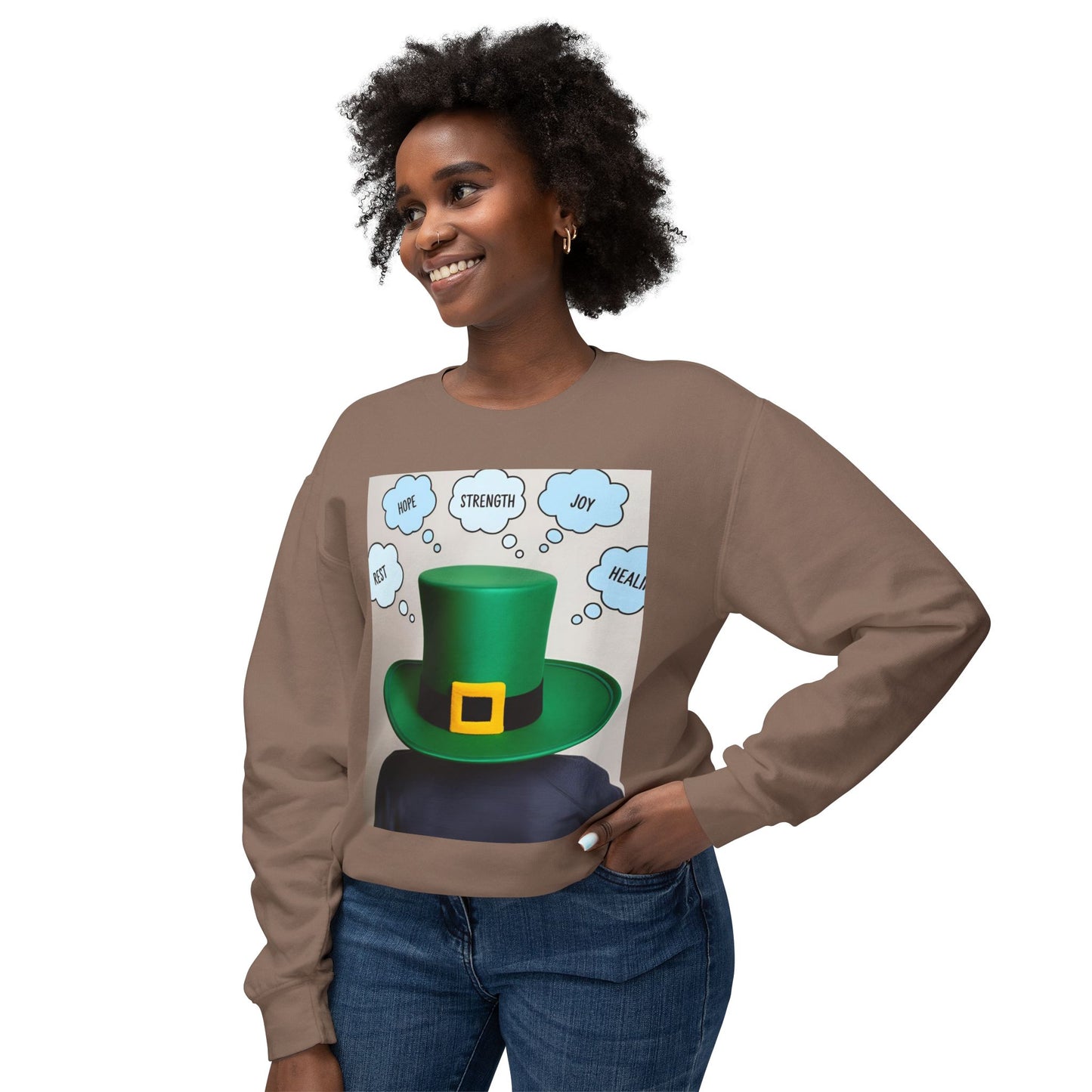 St Patrick's Day Crewneck-trui - Hoop, Krag, Vreugde, Genees