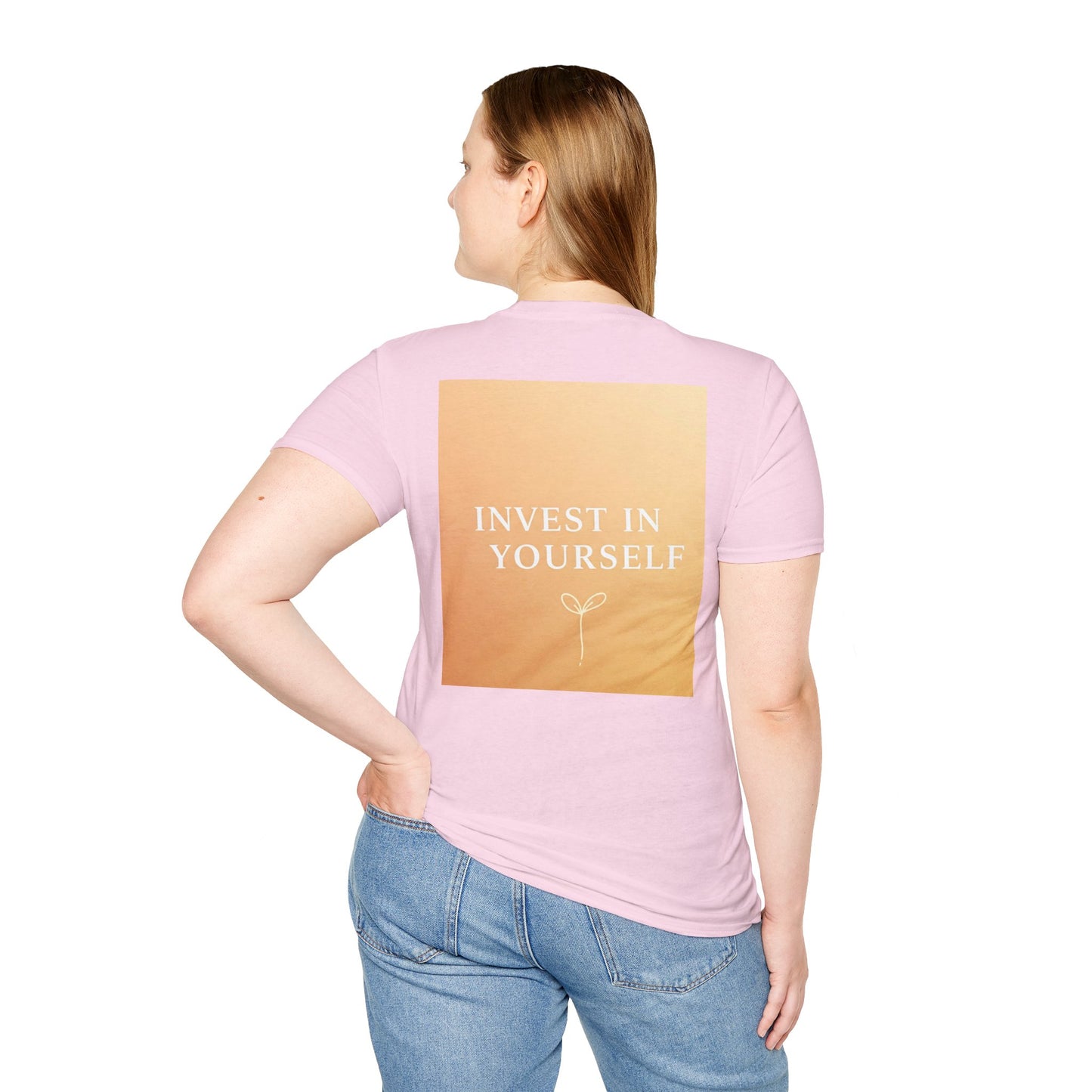 Front Print Design "Invest in Yourself" T-Shirt