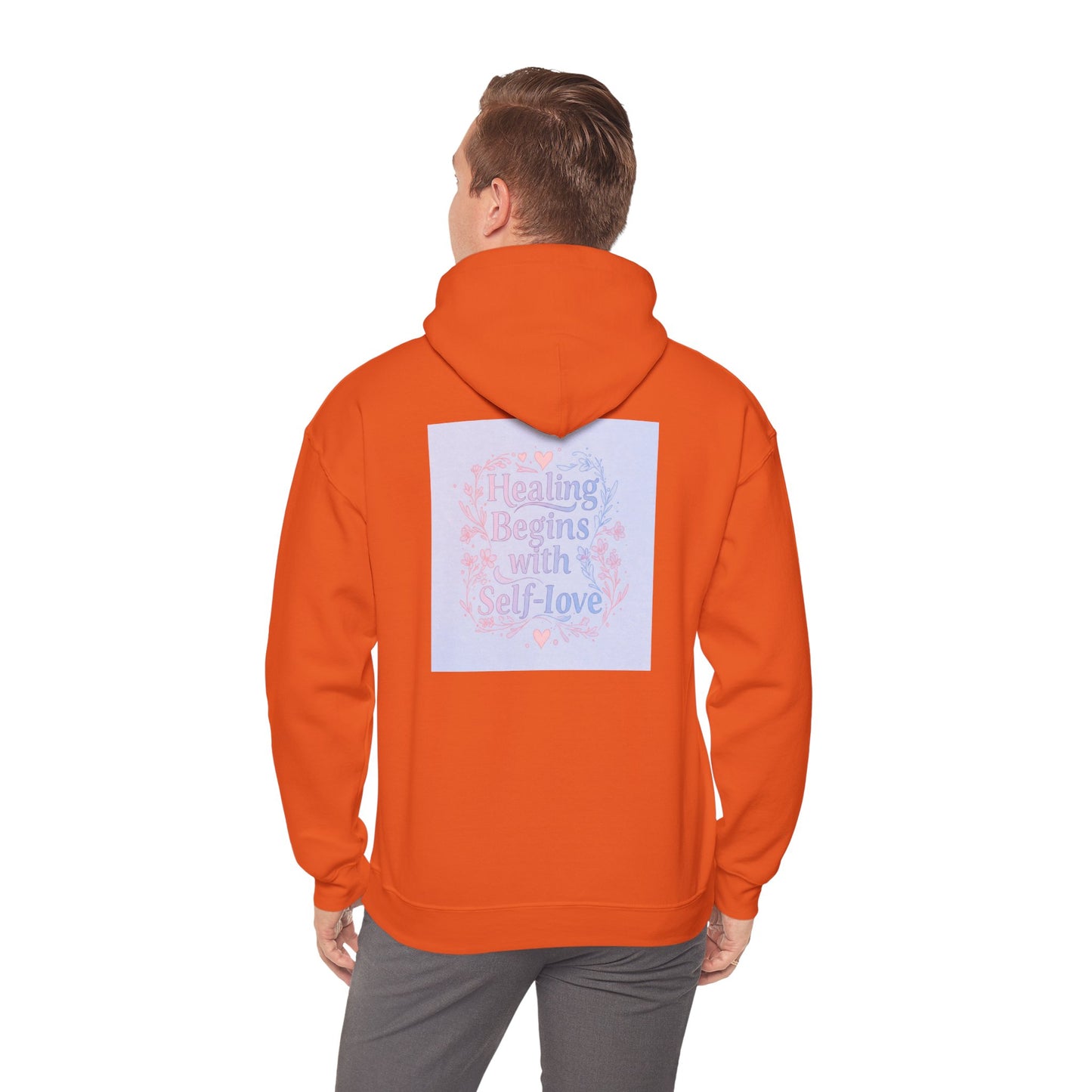 Back Print Design "Healing Begins with Self-Love" Hoodie