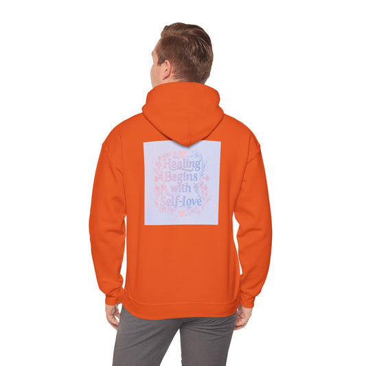 Back Print Design "Healing Begins with Self-Love" Hoodie