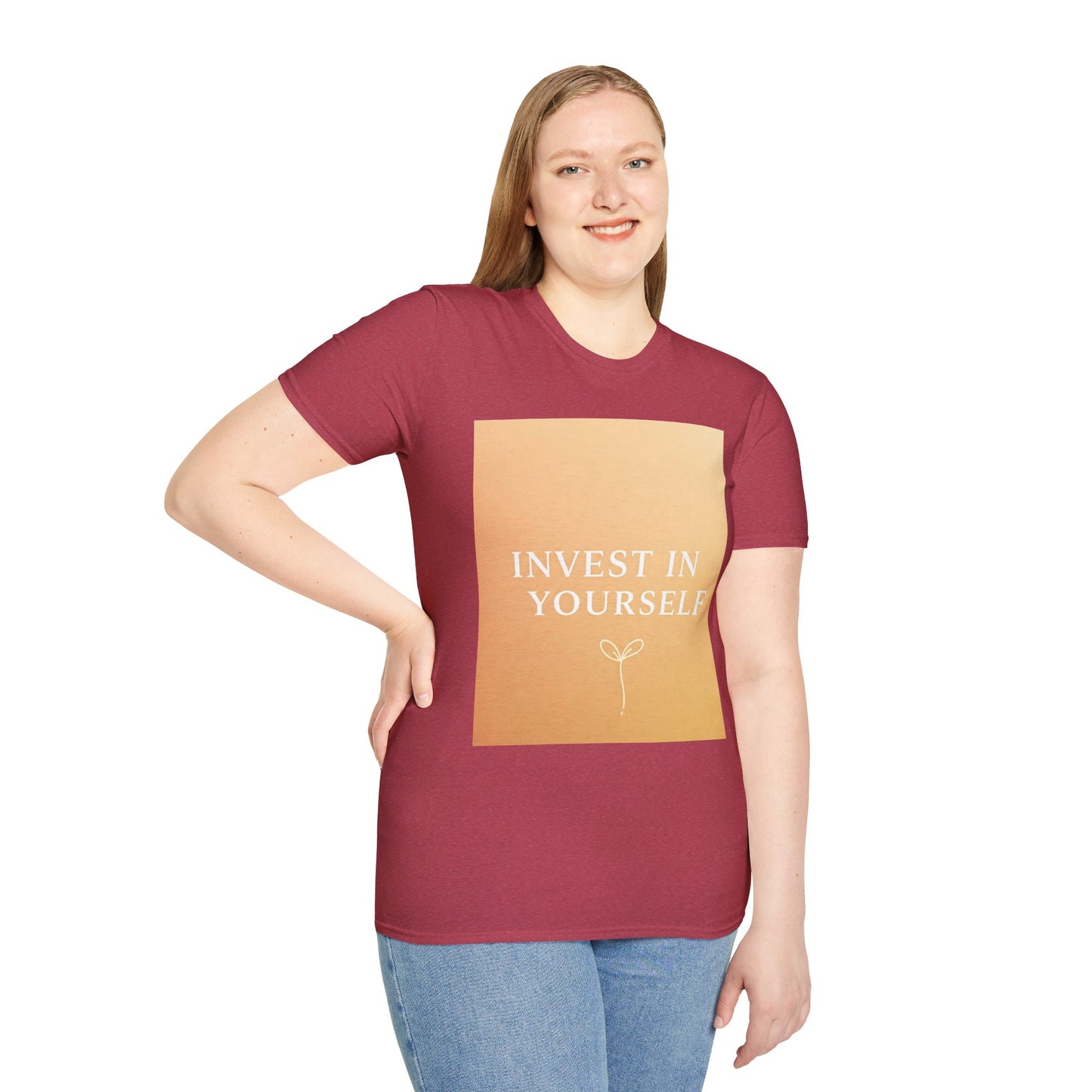 Front Print Design "Invest in Yourself" T-Shirt