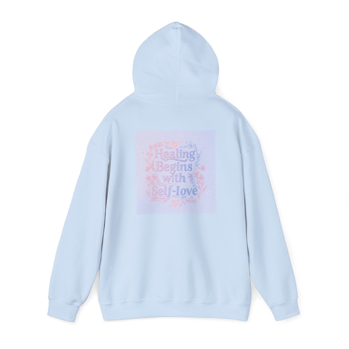 Back Print Design "Healing Begins with Self-Love" Hoodie