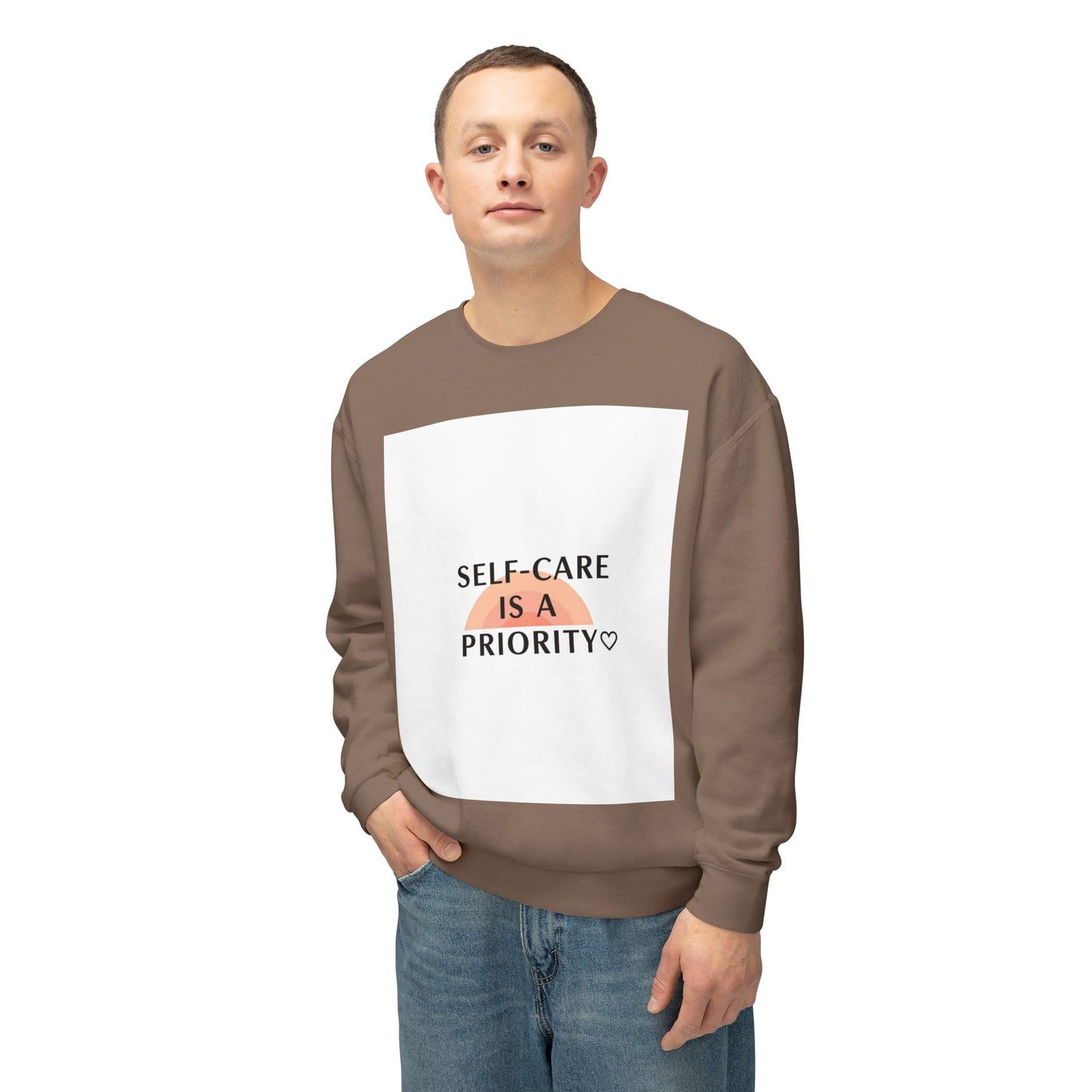 Self-Care Is a Priority Unisex Lightweight Sweatshirt