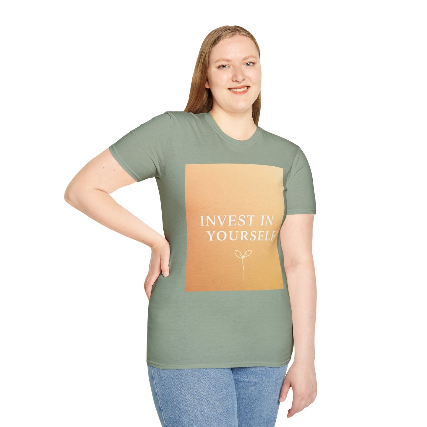 Front Print Design "Invest in Yourself" T-Shirt