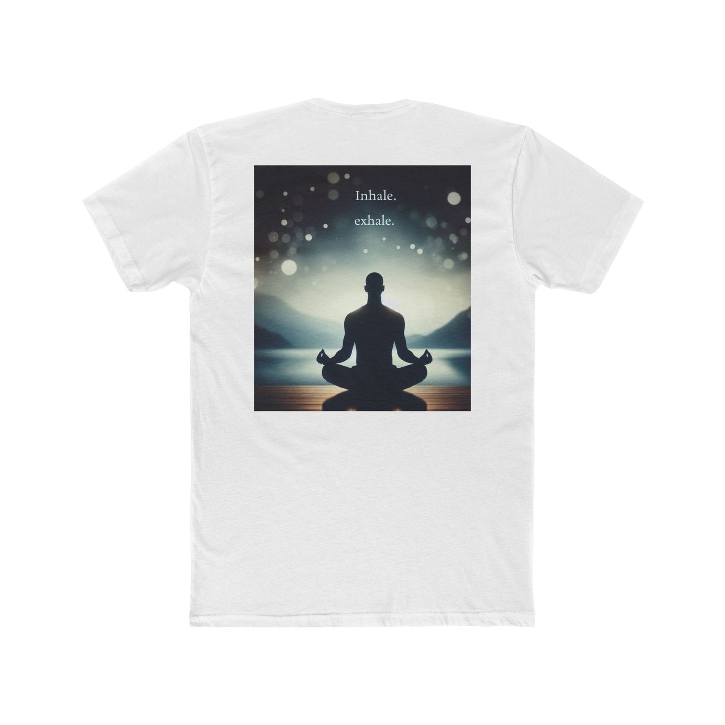 Mindfulness Meditation Tee - "Inhale. Exhale." - Unisex Cotton Crew