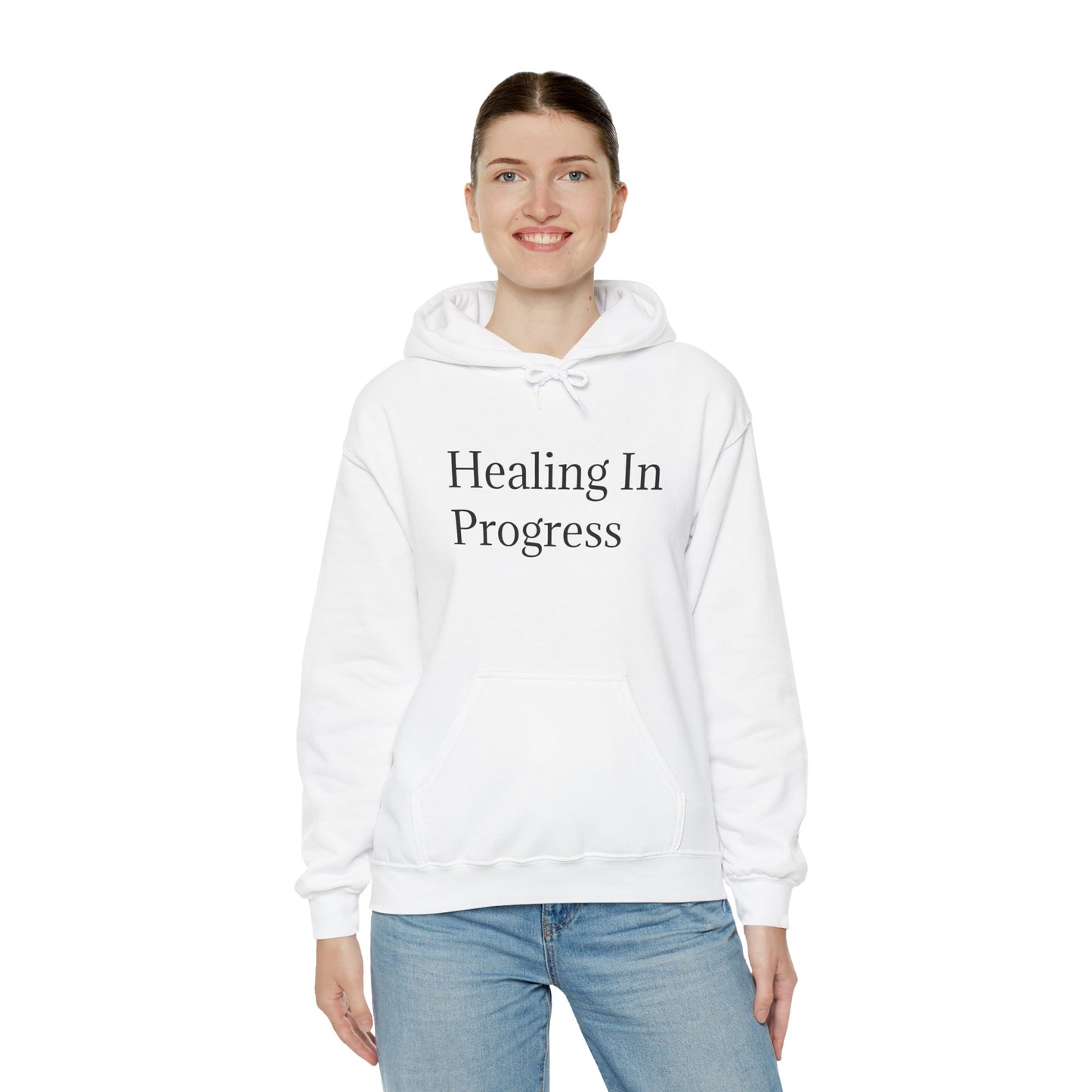 တိုးတက်မှုအတွက် ကုစားခြင်း Unisex Heavy Blend Hoodie - Self-Care &amp; Relaxation အတွက် ဇိမ်ခံအင်္ကျီ