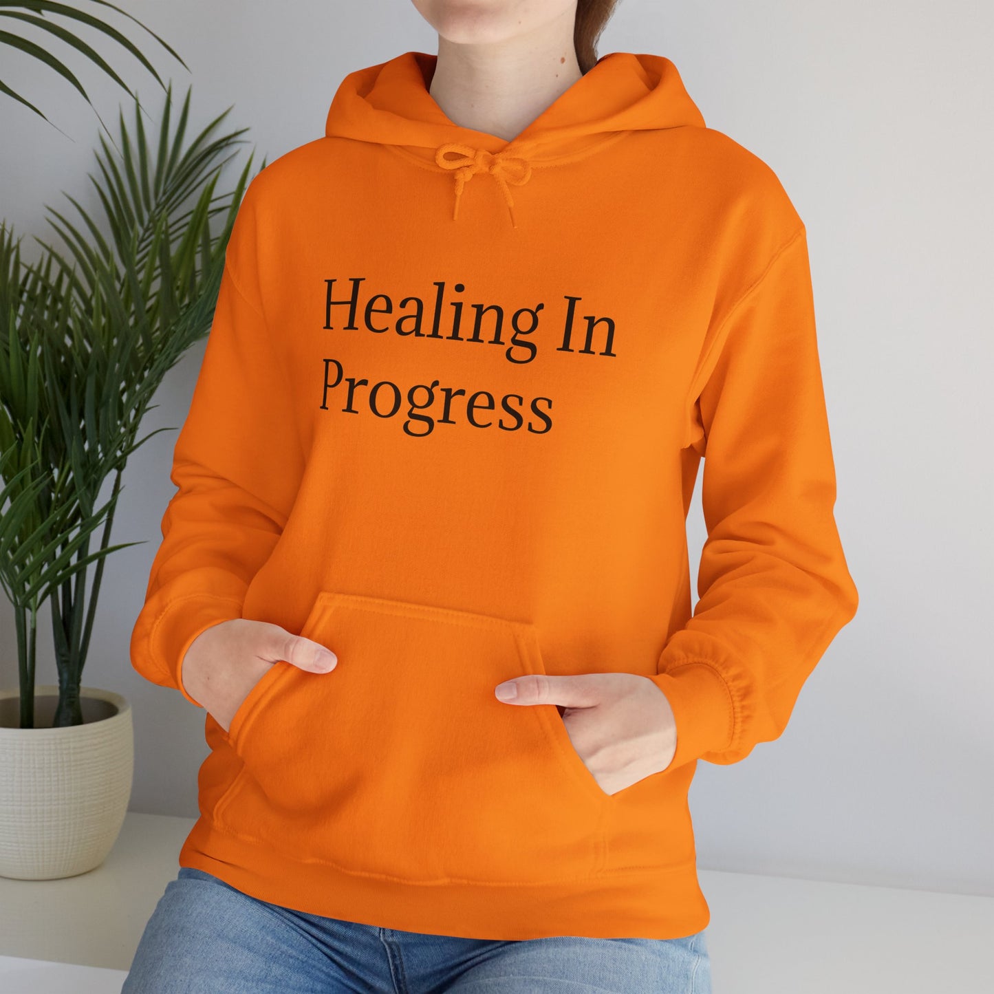 တိုးတက်မှုအတွက် ကုစားခြင်း Unisex Heavy Blend Hoodie - Self-Care &amp; Relaxation အတွက် ဇိမ်ခံအင်္ကျီ