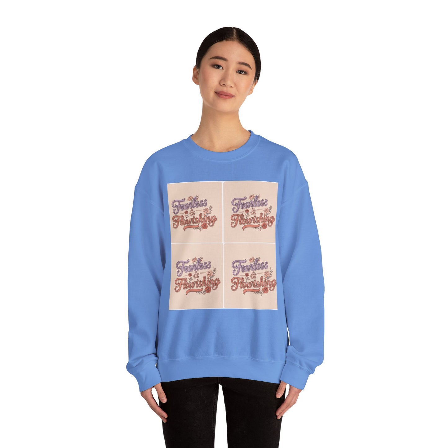 Fearless & Flourishing Crewneck Sweatshirt - Unisex Heavy Blend™ - Cozy Inspirational Apparel