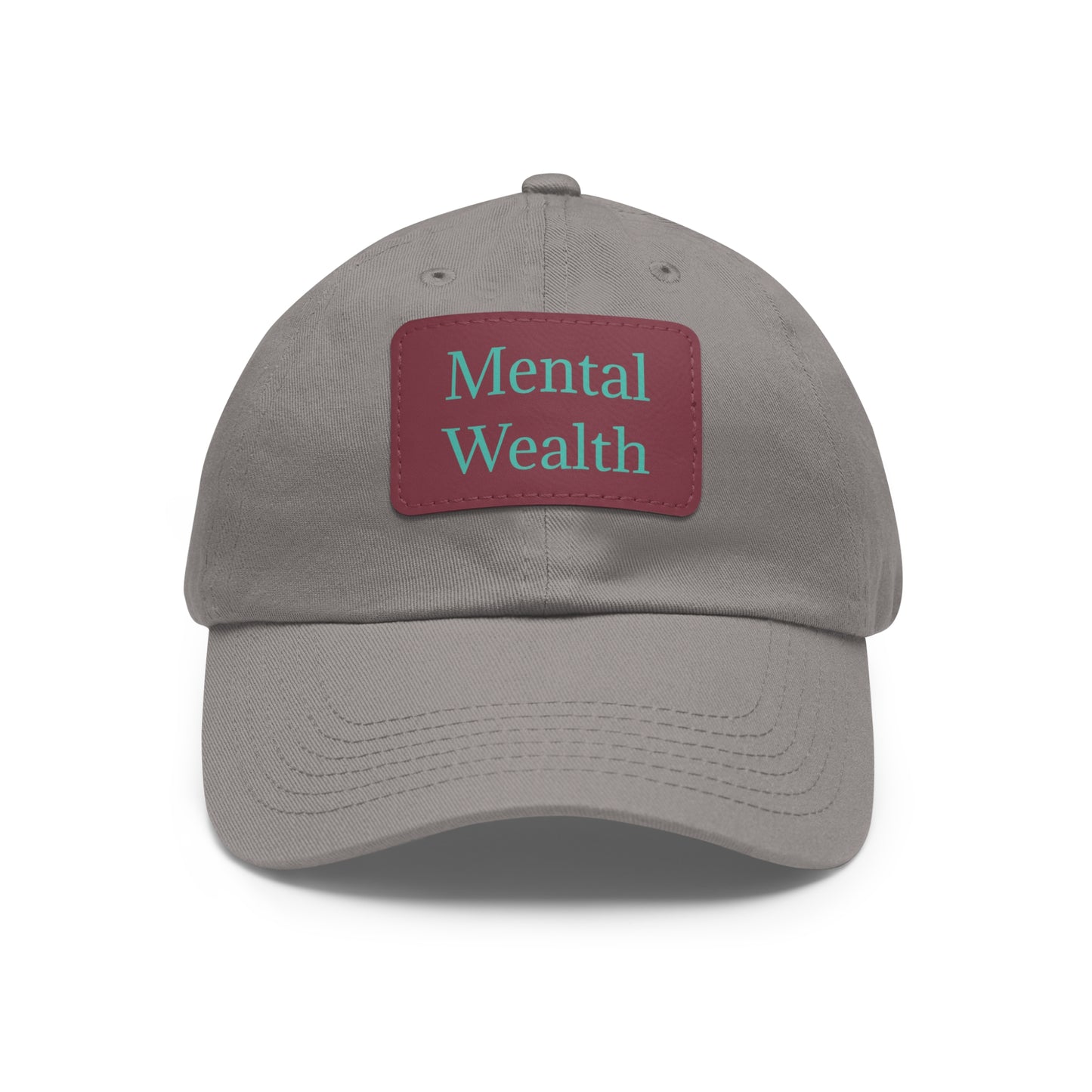 Mental Wealth Dad Hat with Leather Patch - Classic Style Cap for Mindfulness