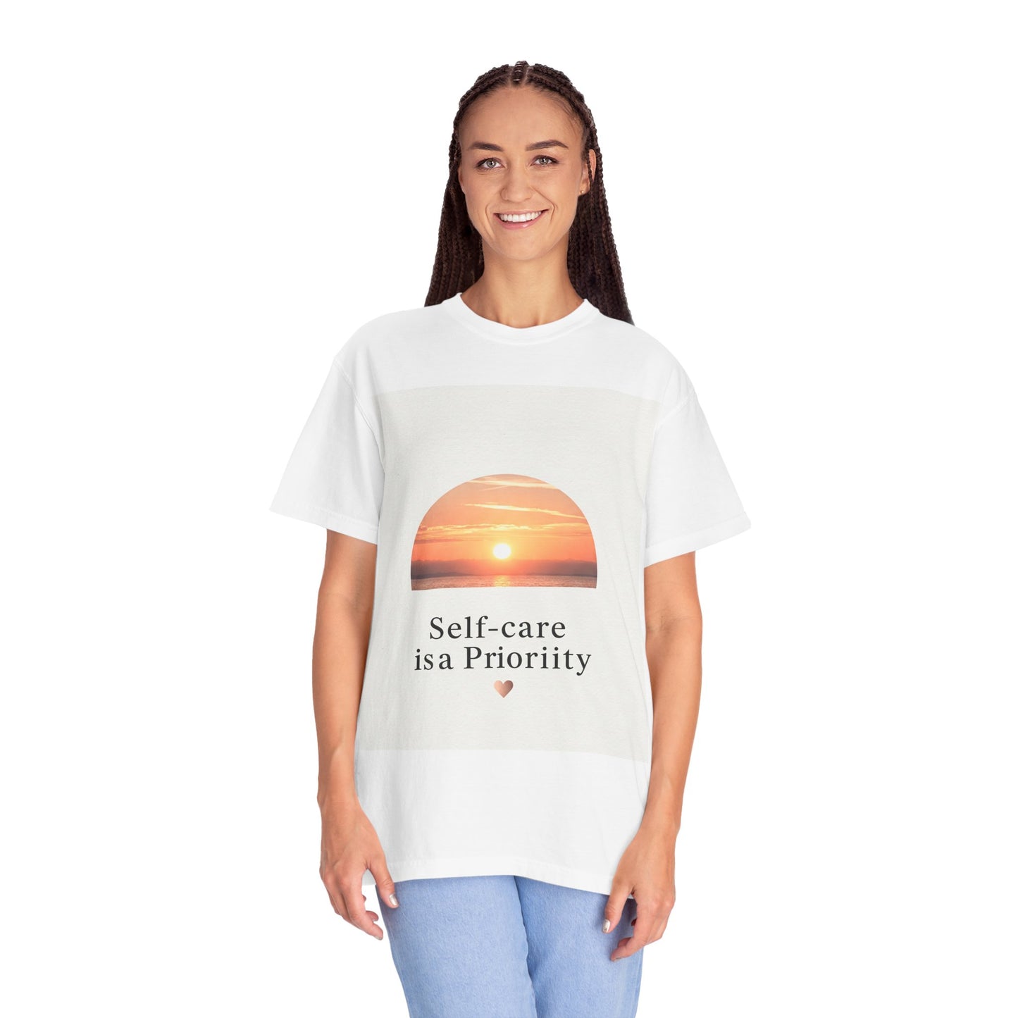 Self-Care ဦးစားပေး Unisex Garment-Dyed T-Shirt