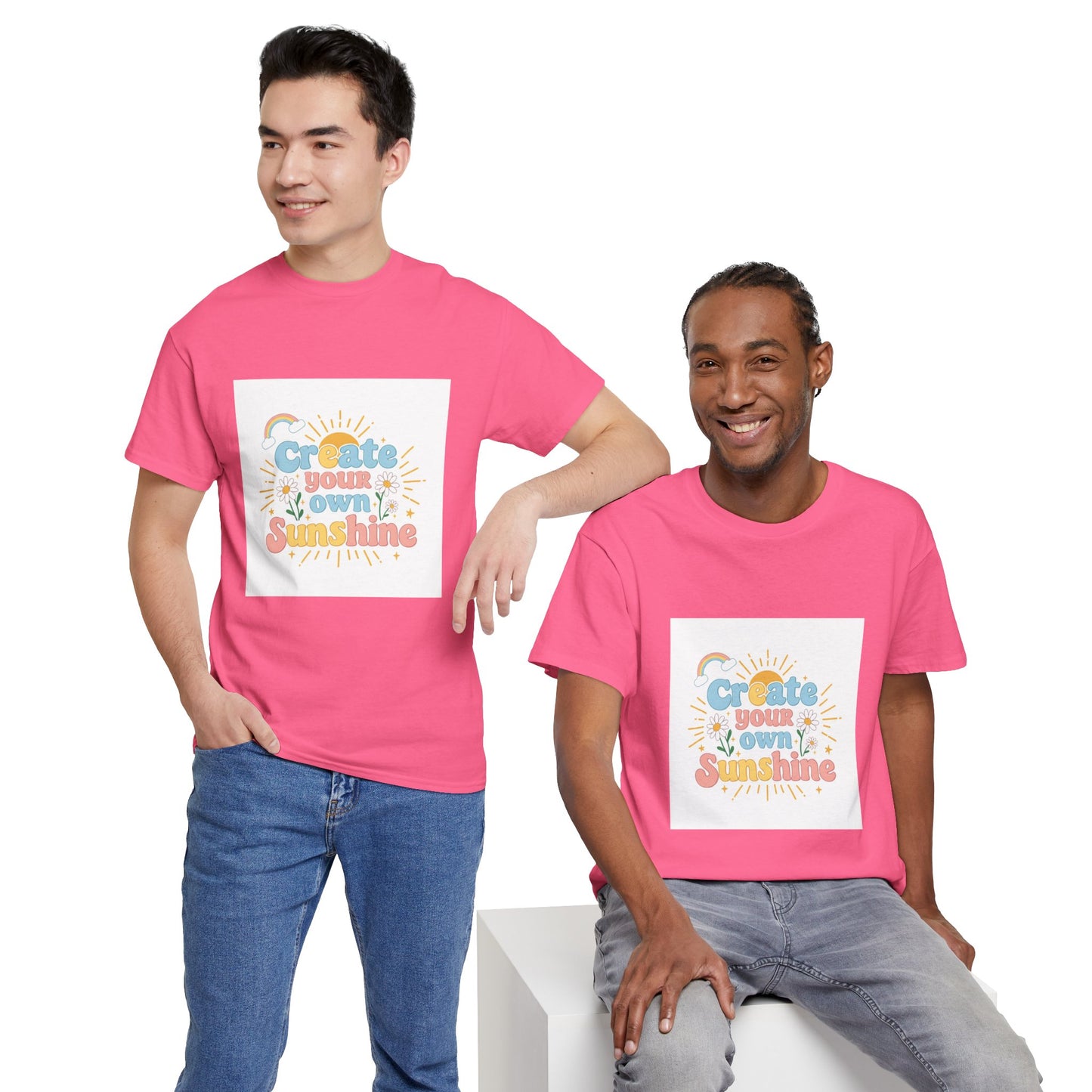 Create Your Own Sunshine Unisex Heavy Cotton Tee - Positive Vibe T-Shirt for Joyful Moments