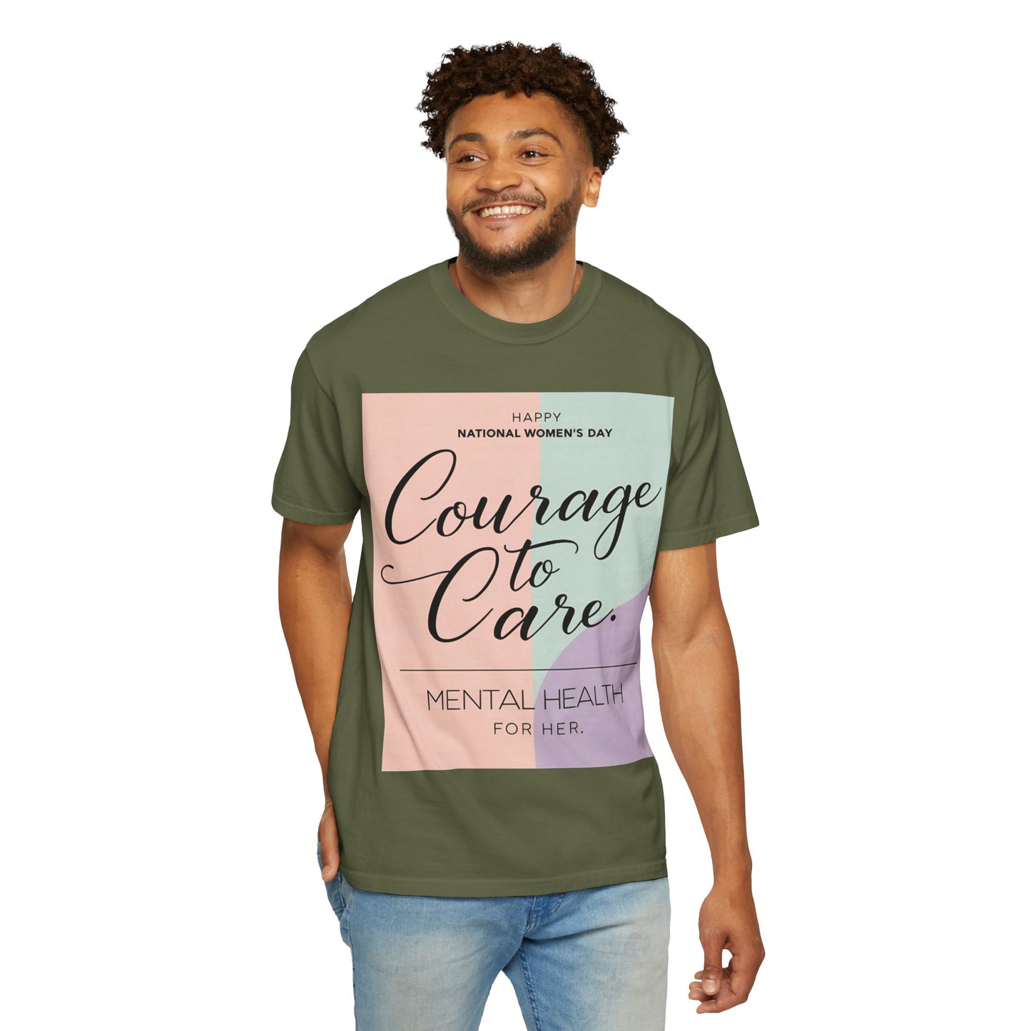 Courage to Care Unisex-T-hemp vir Geestesgesondheidsbewustheid