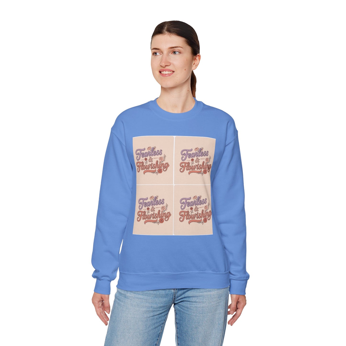 Fearless & Flourishing Crewneck Sweatshirt - Unisex Heavy Blend™ - Cozy Inspirational Apparel