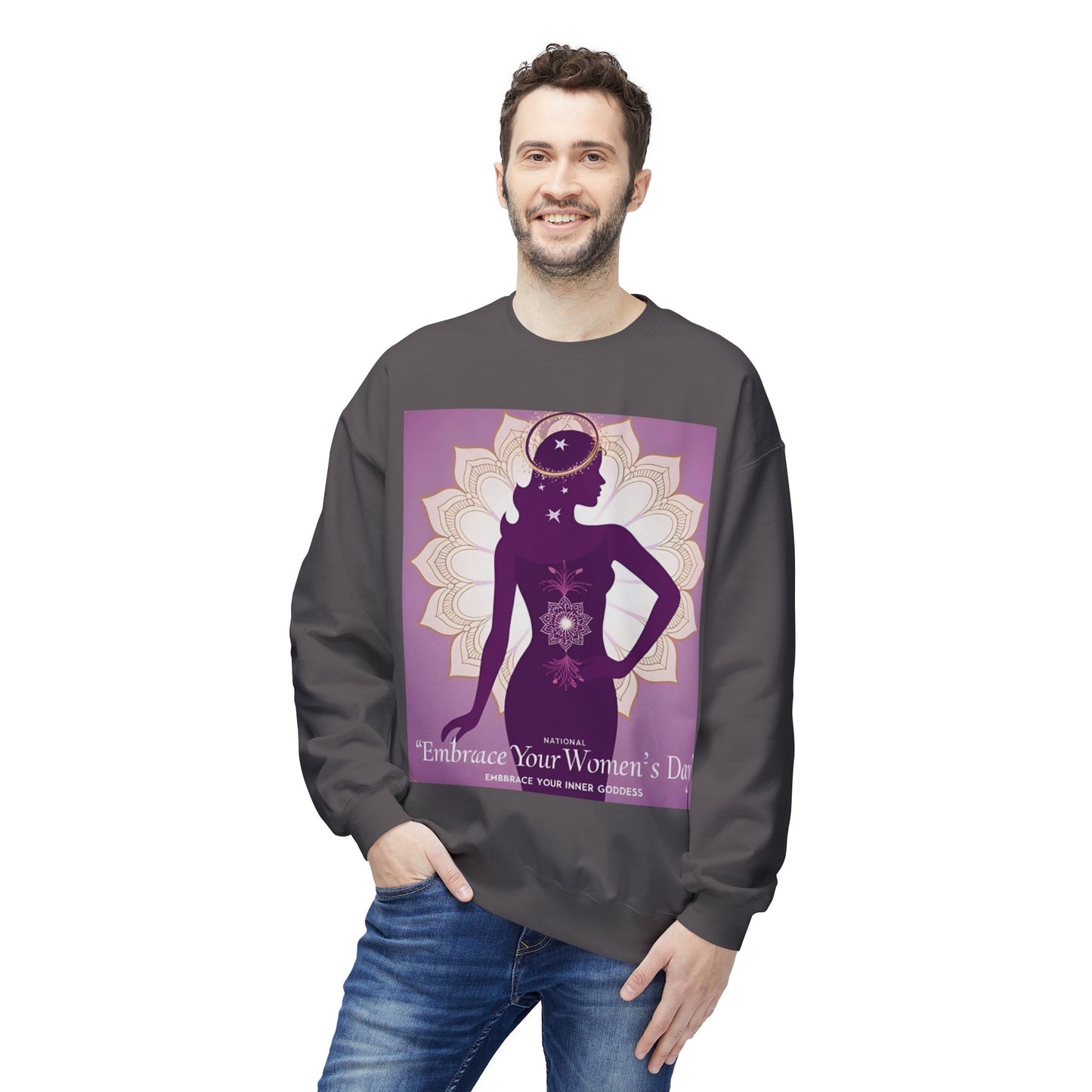 Embrace Your Inner Goddess Crewneck Sweatshirt - Women’s Day Celebration