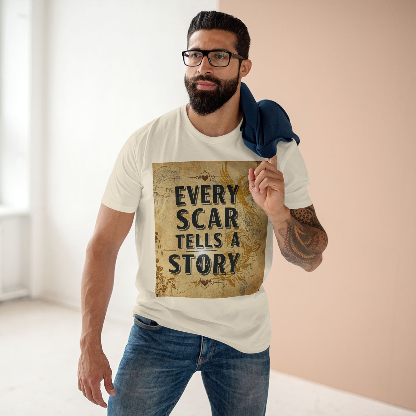 Every Scar Tells a Story Adult Tee - Inspirational Graphic T-Shirt