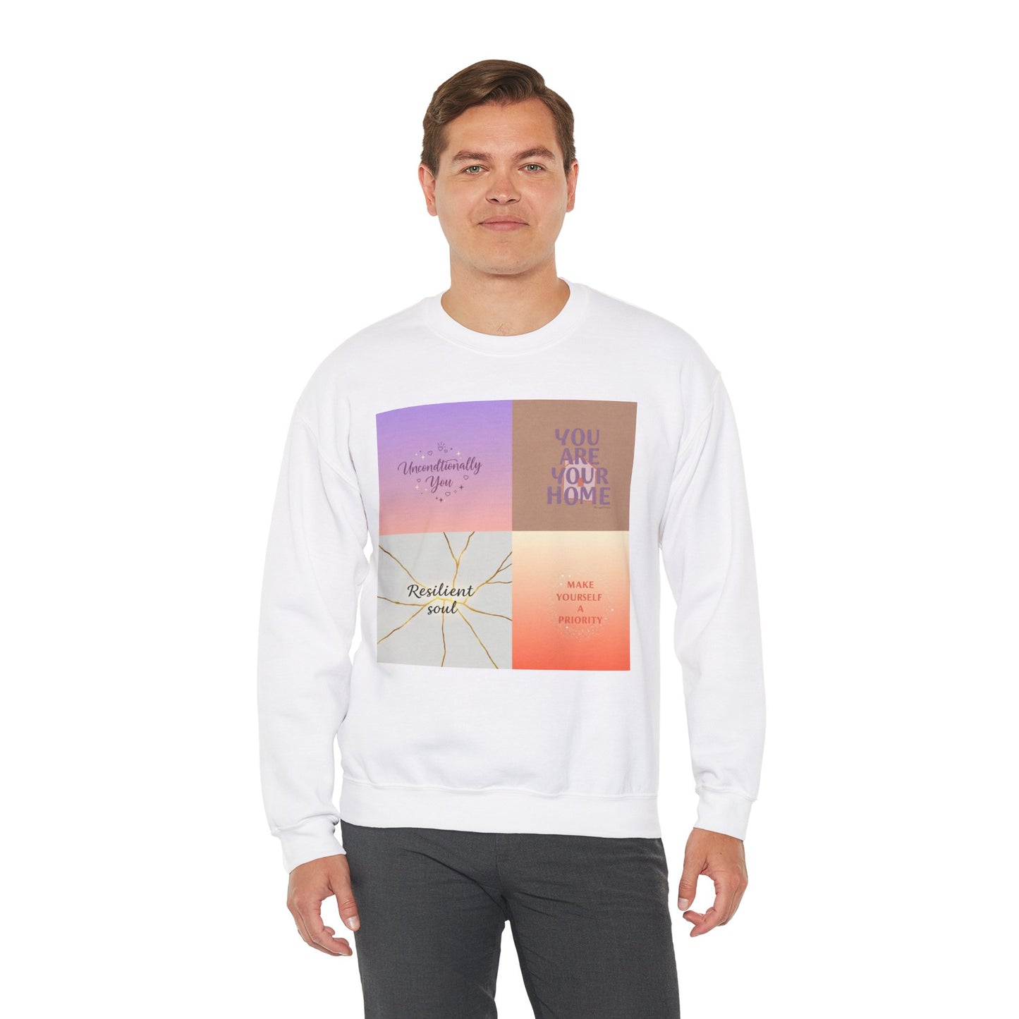 Inspirational Quote Sweatshirt - "Make Yourself a Priority" Unisex Crewneck