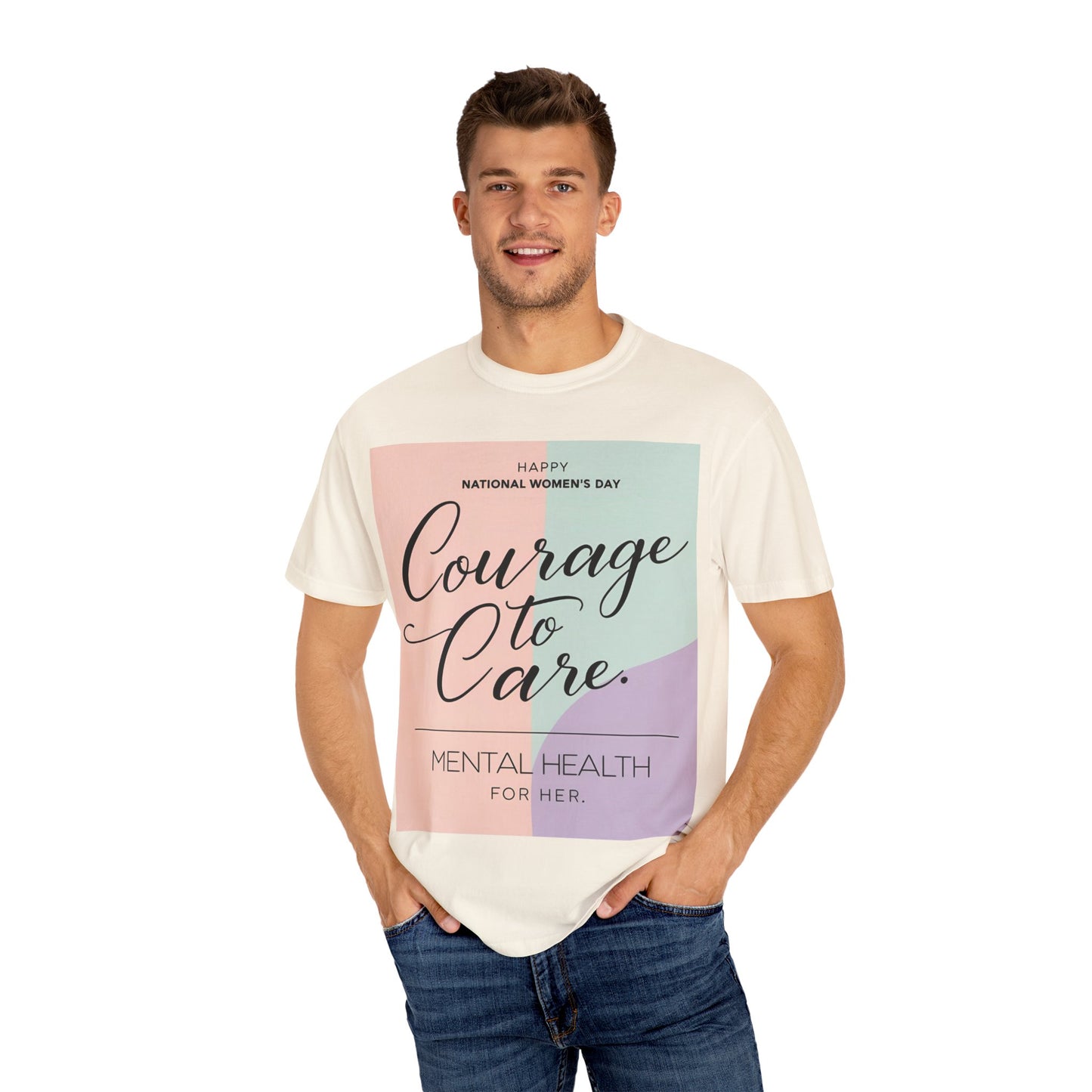 Courage to Care Unisex-T-hemp vir Geestesgesondheidsbewustheid