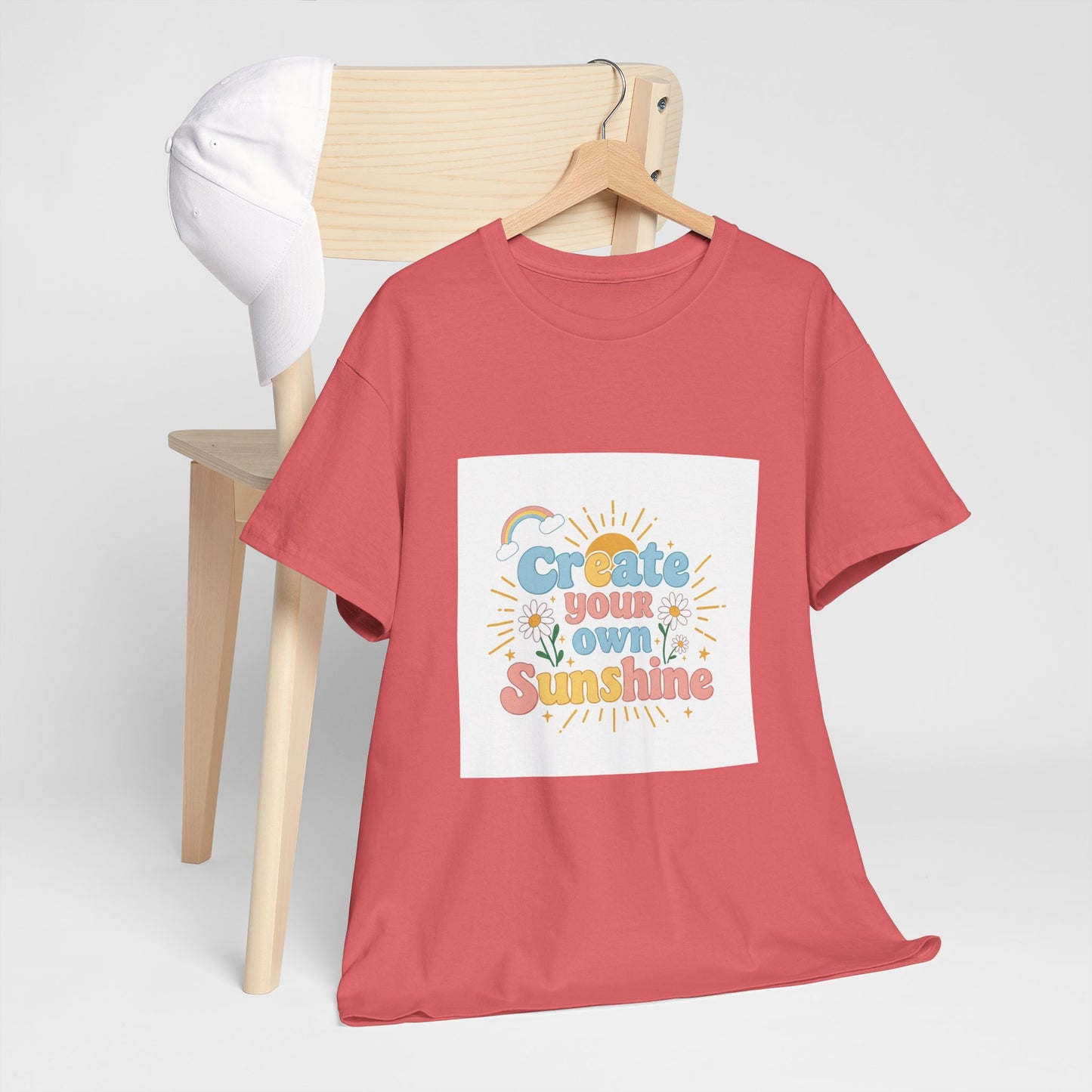 Create Your Own Sunshine Unisex Heavy Cotton Tee - Positive Vibe T-Shirt for Joyful Moments