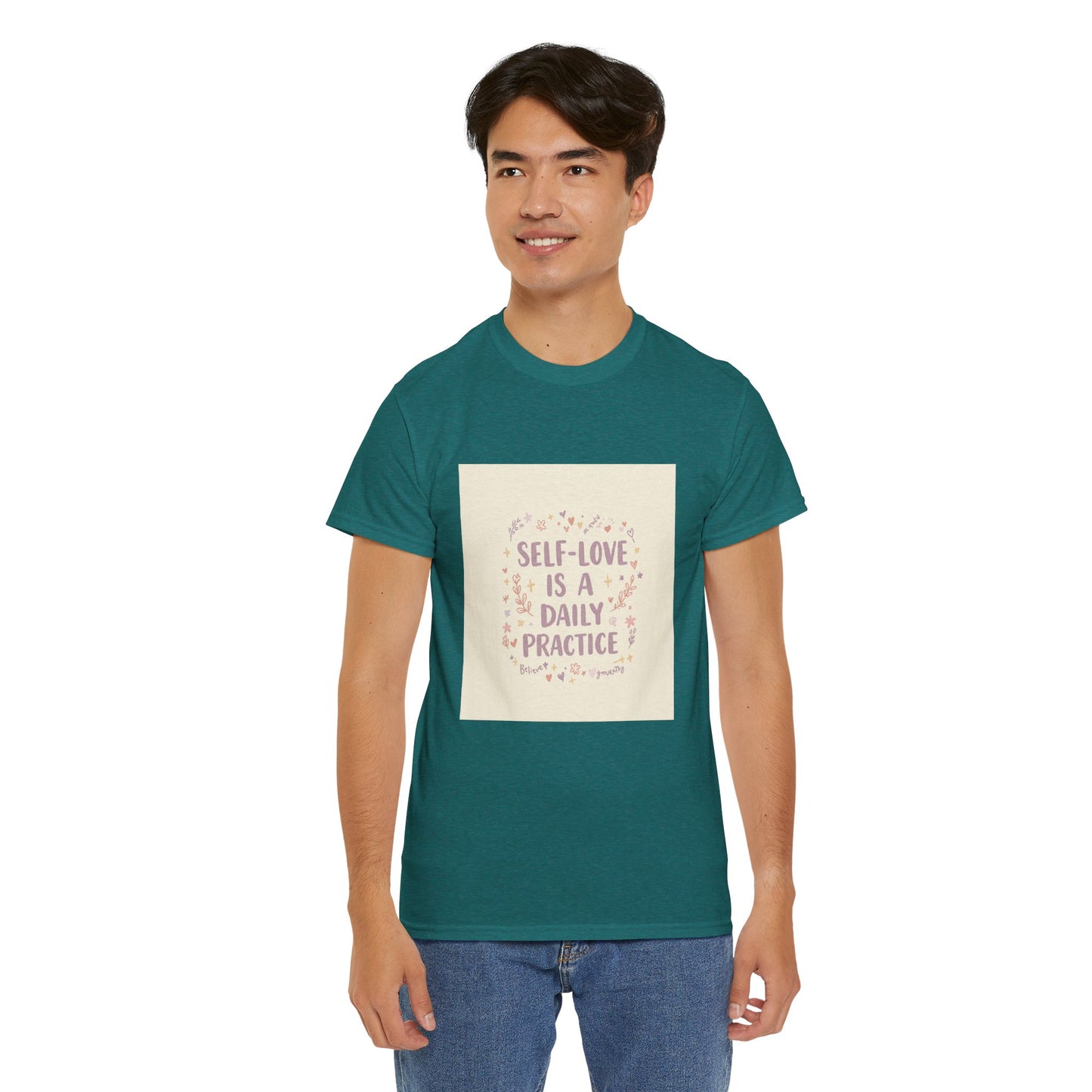 Self-Love is a Daily Practice Unisex Heavy Cotton Tee - Inspirational Graphic Tee