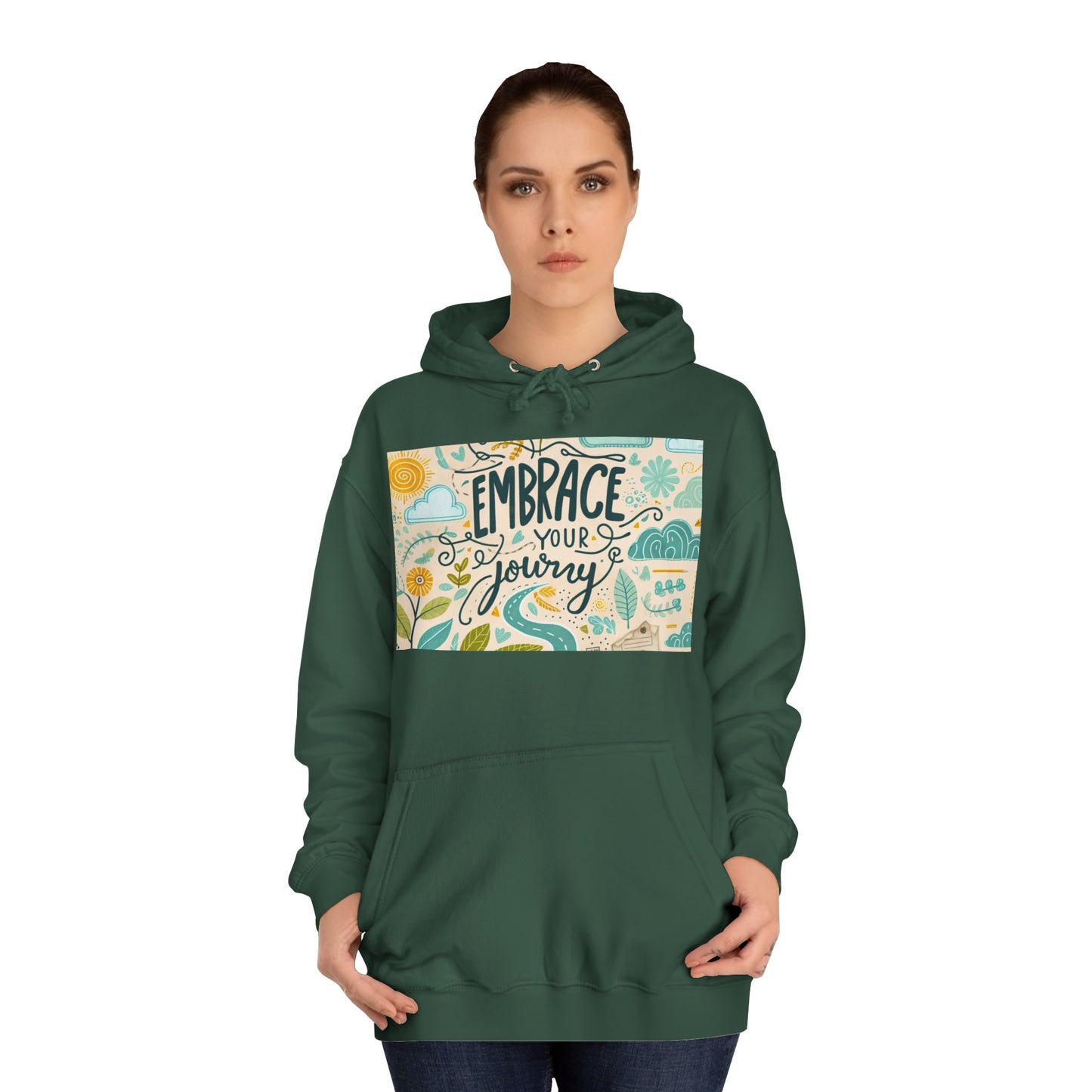 Embrace Your Journey Unisex College Hoodie - Inspirerende gemak