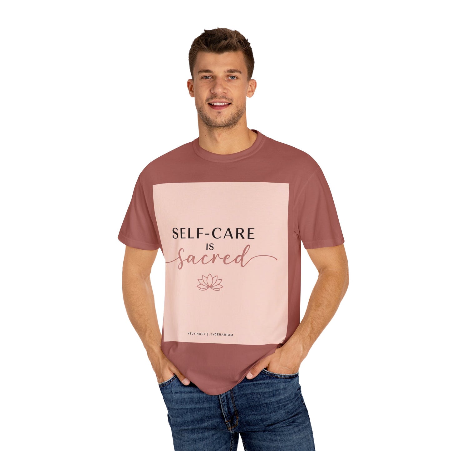 Front Print Design "Self-Care is Sacred" T-Shirt