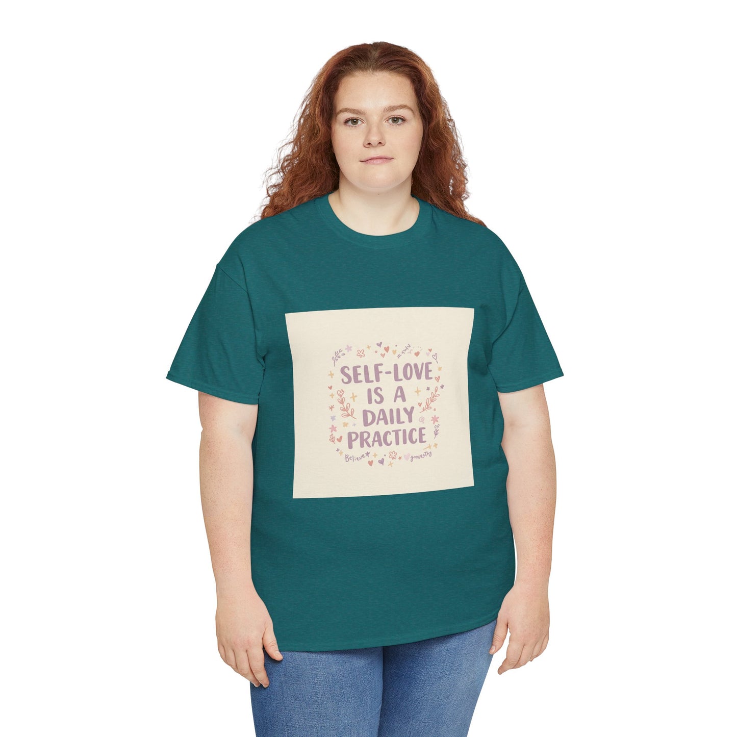 Self-Love is a Daily Practice Unisex Heavy Cotton Tee - Inspirational Graphic Tee