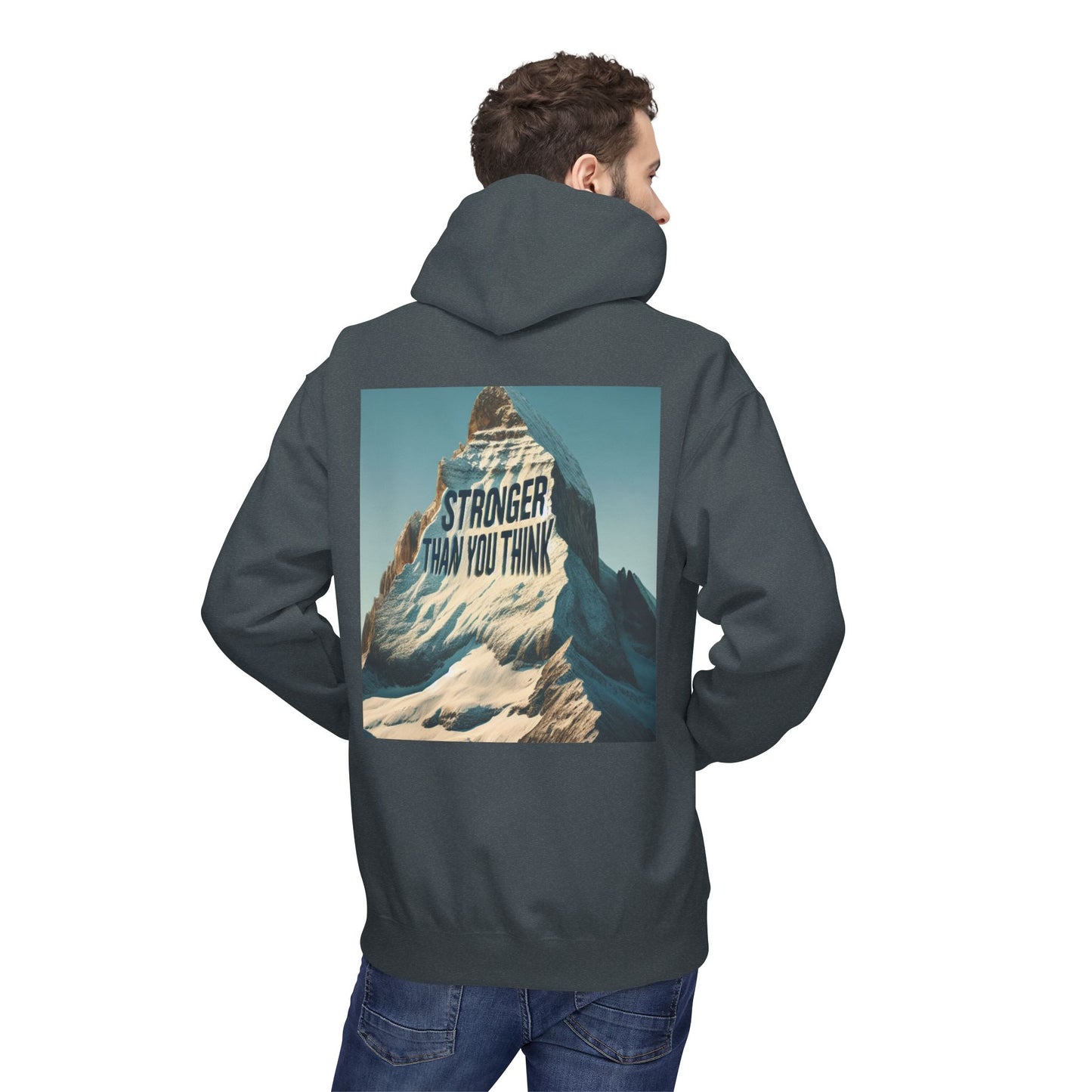 Motivational Fleece Hoodie - 'Stronger Than You Think'