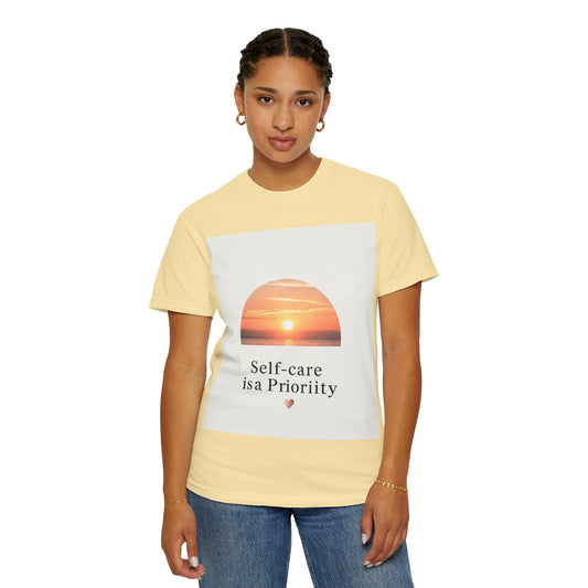 Self-Care ဦးစားပေး Unisex Garment-Dyed T-Shirt