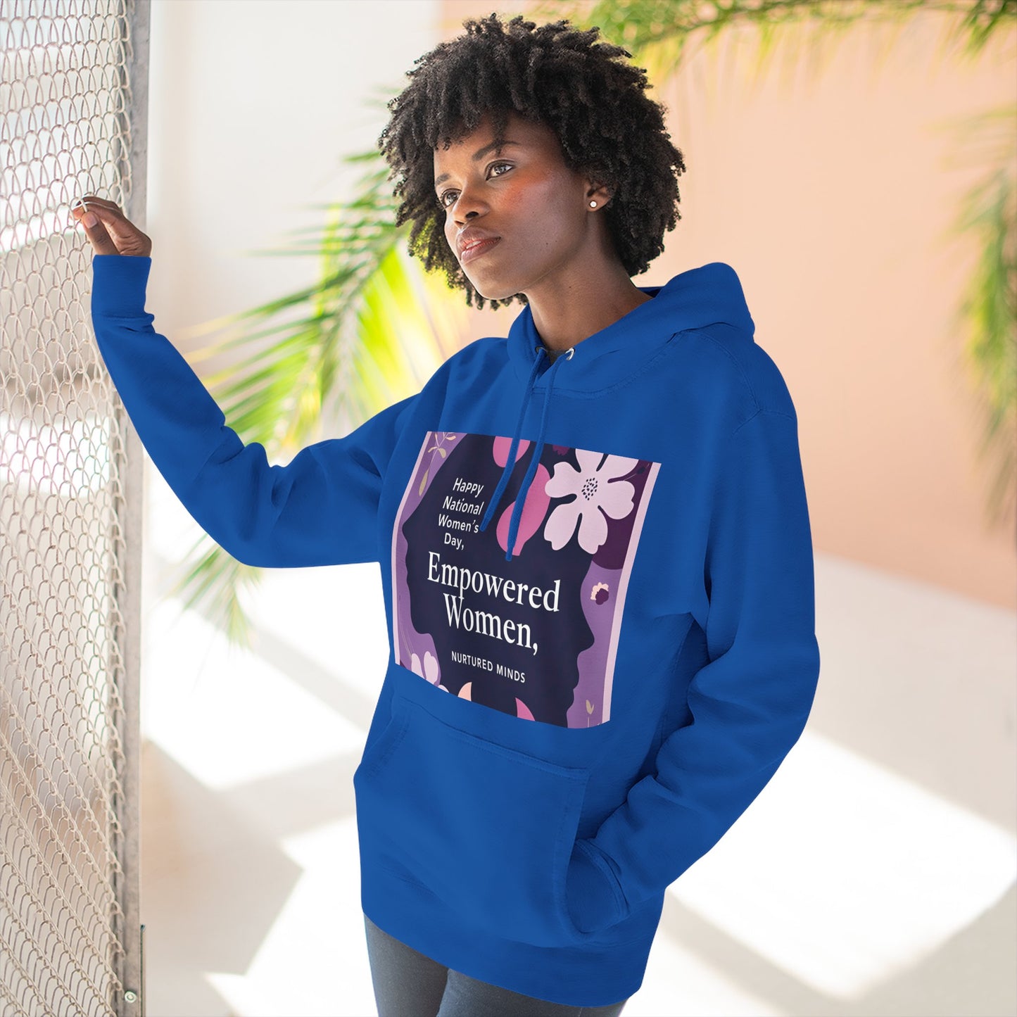 Empowered Women Fleece Hoodie - Happy National Women's Day Design