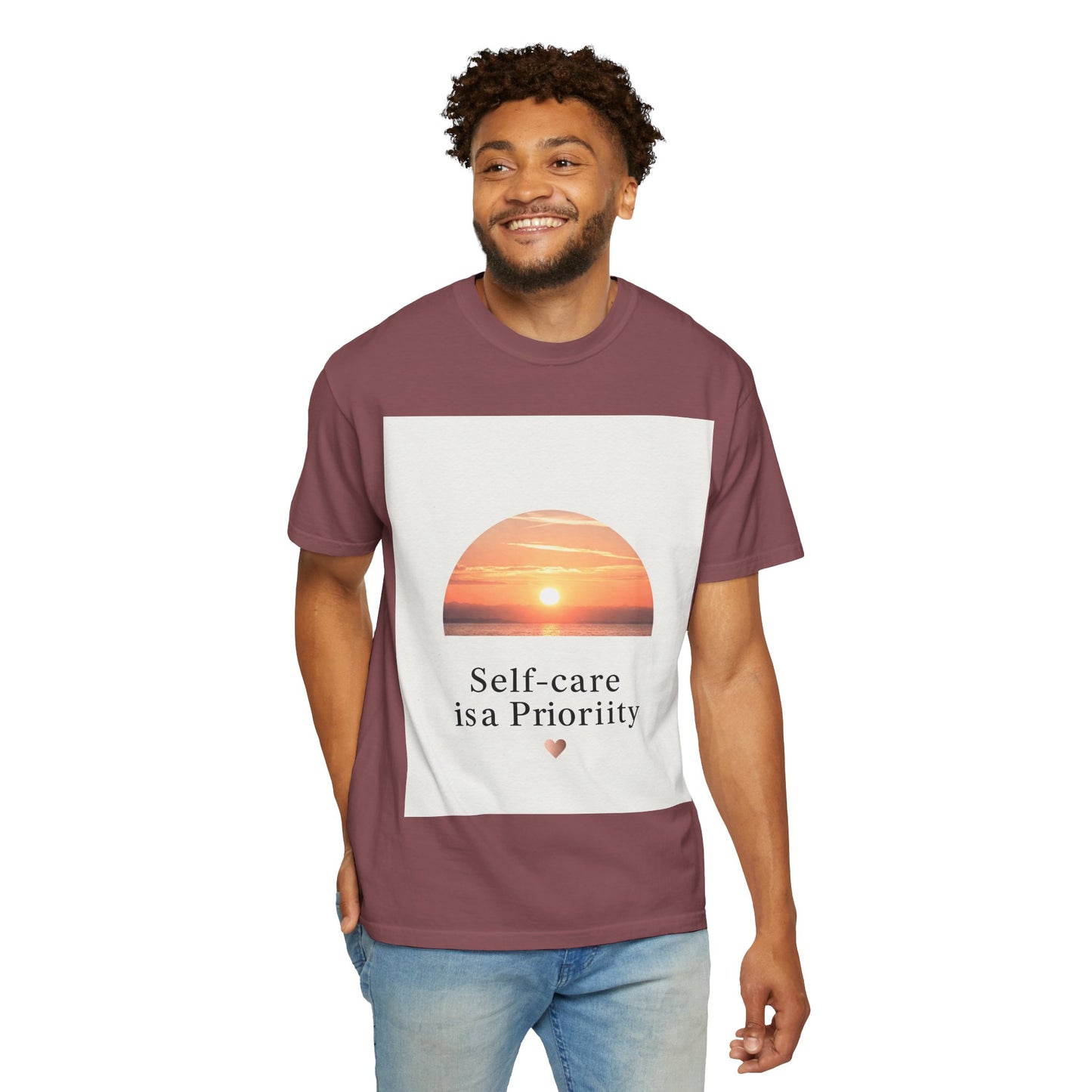 Self-Care ဦးစားပေး Unisex Garment-Dyed T-Shirt