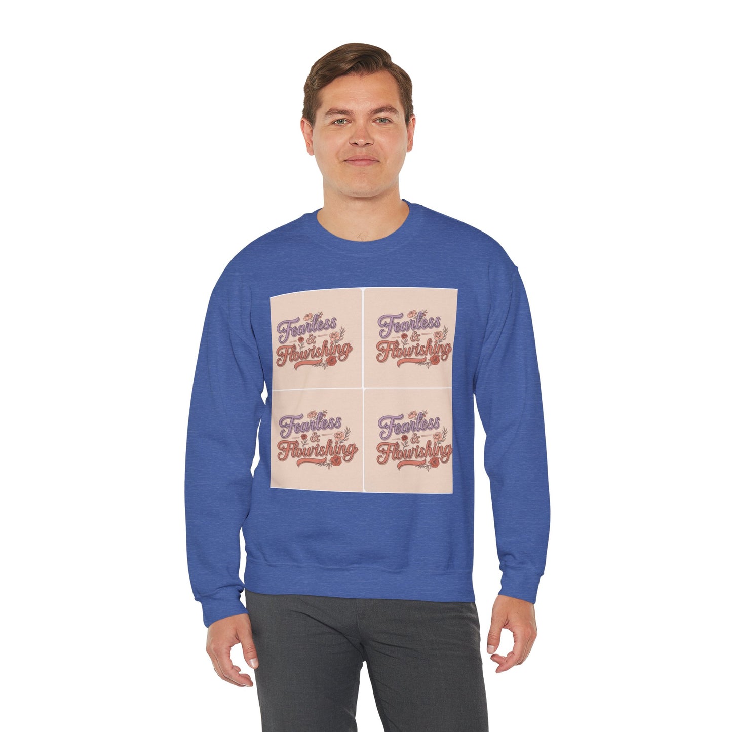 Fearless & Flourishing Crewneck Sweatshirt - Unisex Heavy Blend™ - Cozy Inspirational Apparel