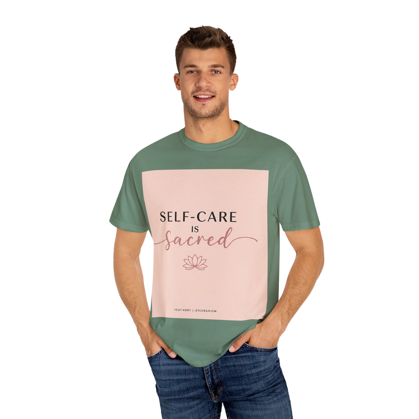 Front Print Design "Self-Care is Sacred" T-Shirt