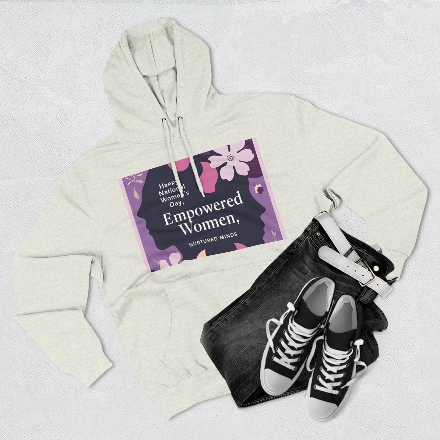 Empowered Women Fleece Hoodie - Happy National Women's Day Design