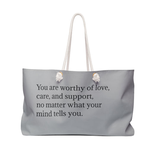 Travel Tote Bag "You Are Worthy of Love"