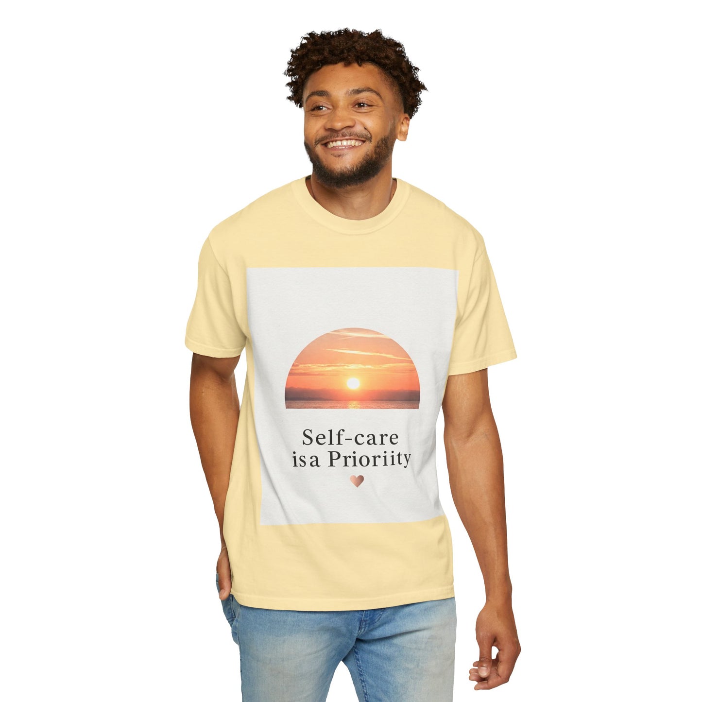 Self-Care ဦးစားပေး Unisex Garment-Dyed T-Shirt