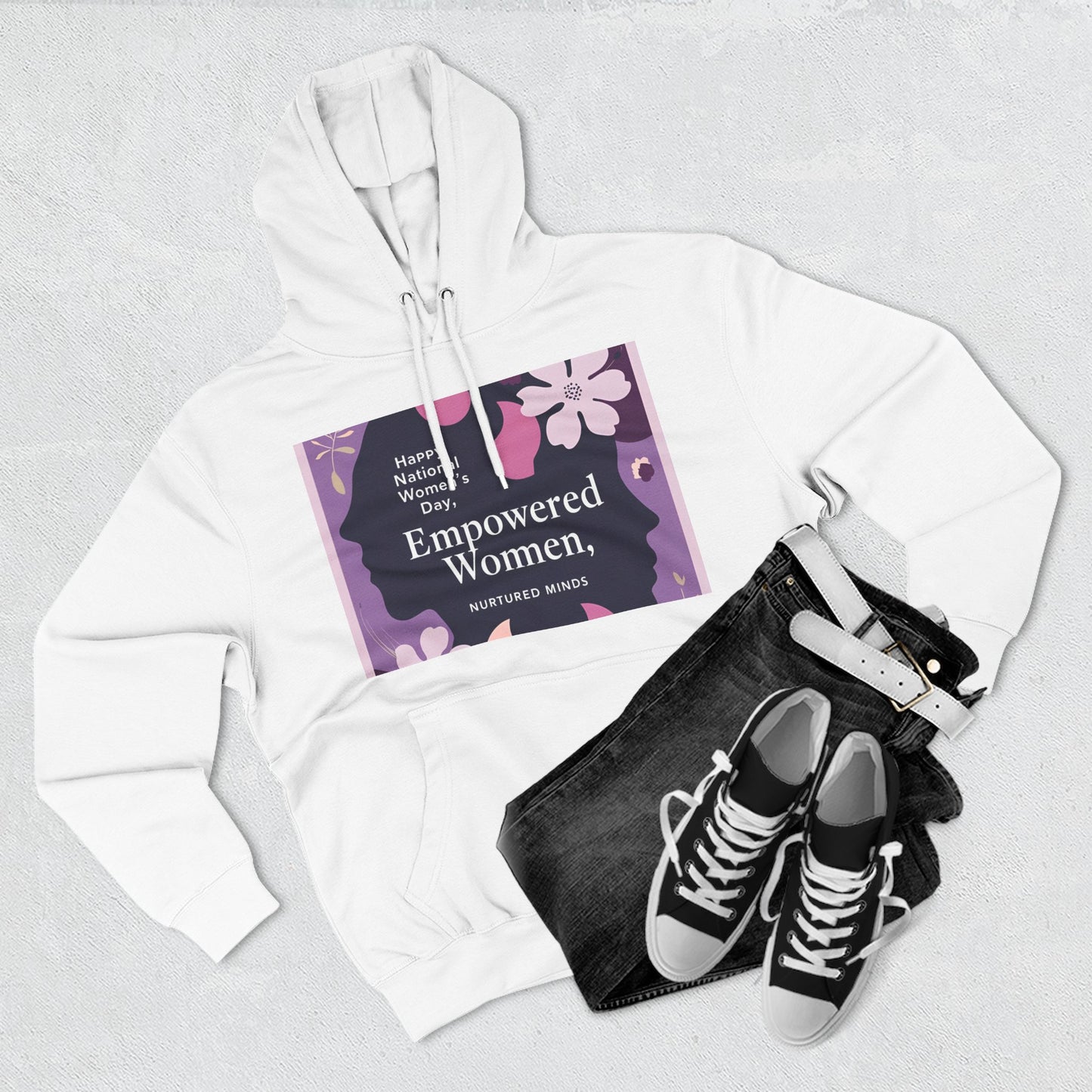 Empowered Women Fleece Hoodie - Happy National Women's Day Design