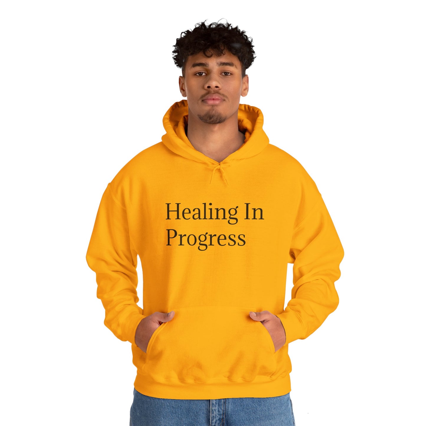 တိုးတက်မှုအတွက် ကုစားခြင်း Unisex Heavy Blend Hoodie - Self-Care &amp; Relaxation အတွက် ဇိမ်ခံအင်္ကျီ