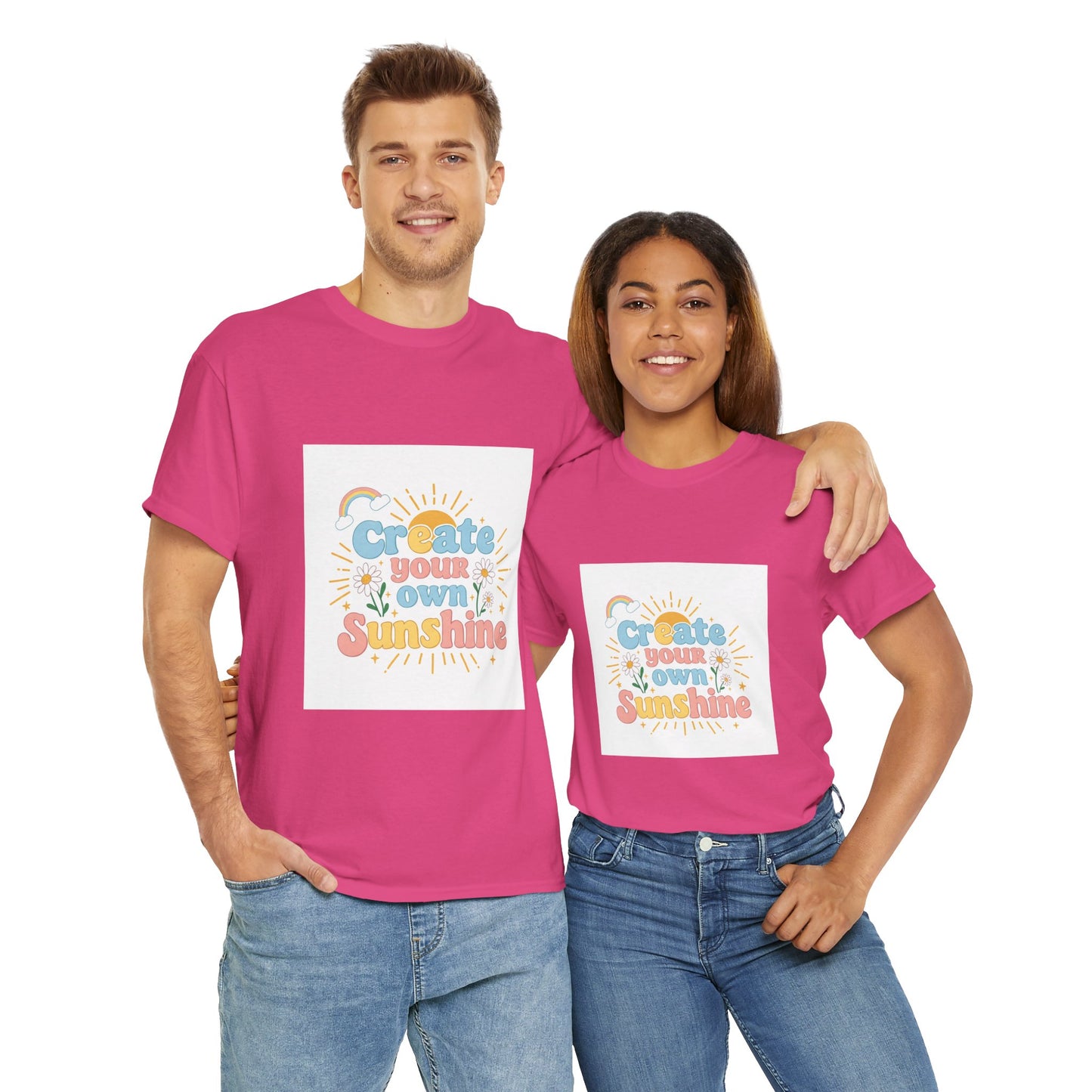 Create Your Own Sunshine Unisex Heavy Cotton Tee - Positive Vibe T-Shirt for Joyful Moments