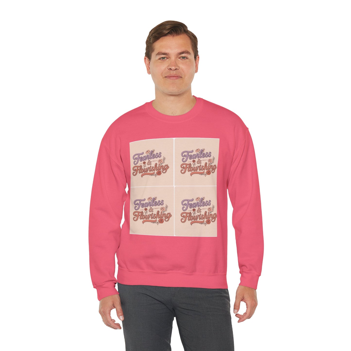 Fearless & Flourishing Crewneck Sweatshirt - Unisex Heavy Blend™ - Cozy Inspirational Apparel