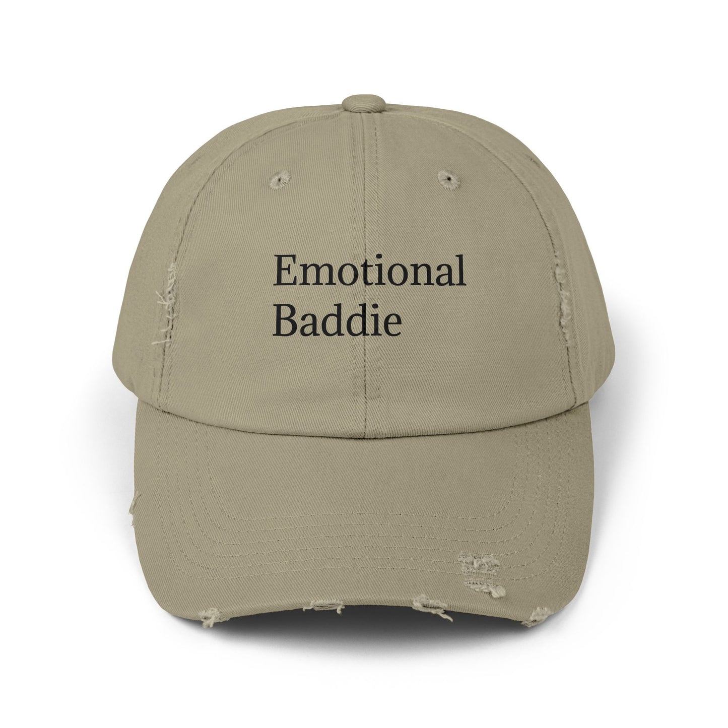 Emotional Baddie Distressed Unisex Cap – Trendy Casual Headwear