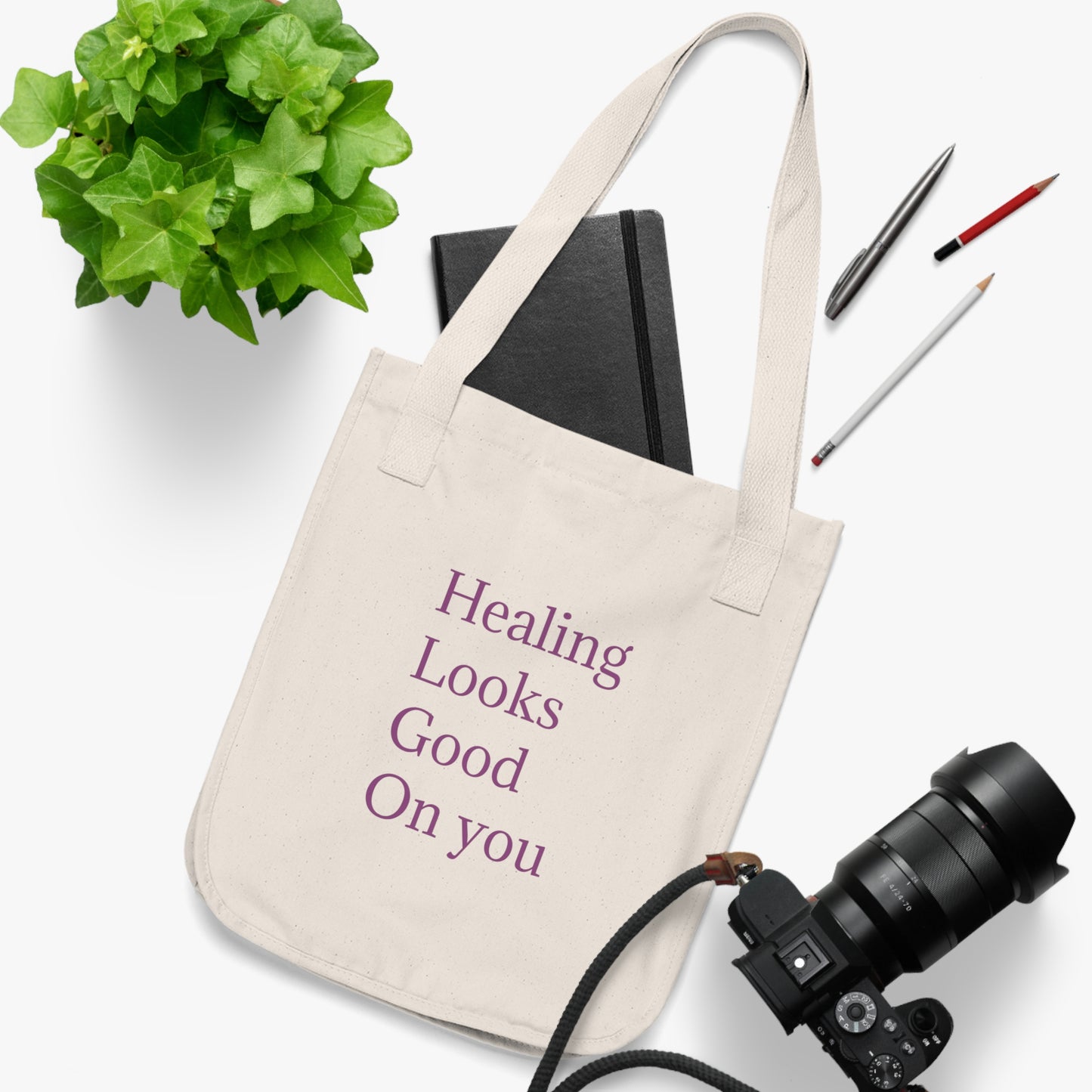 Healing Looks Good Organic Canvas Tote Bag