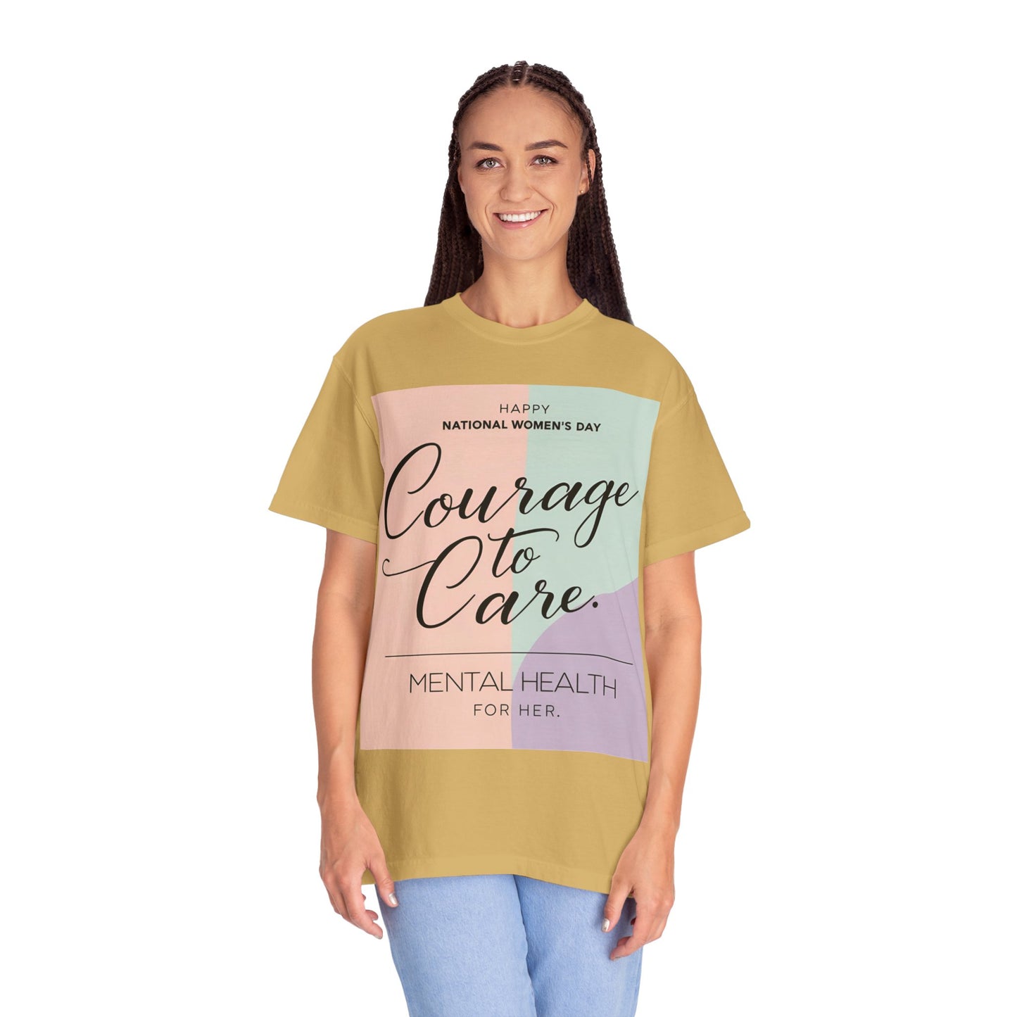 Courage to Care Unisex-T-hemp vir Geestesgesondheidsbewustheid