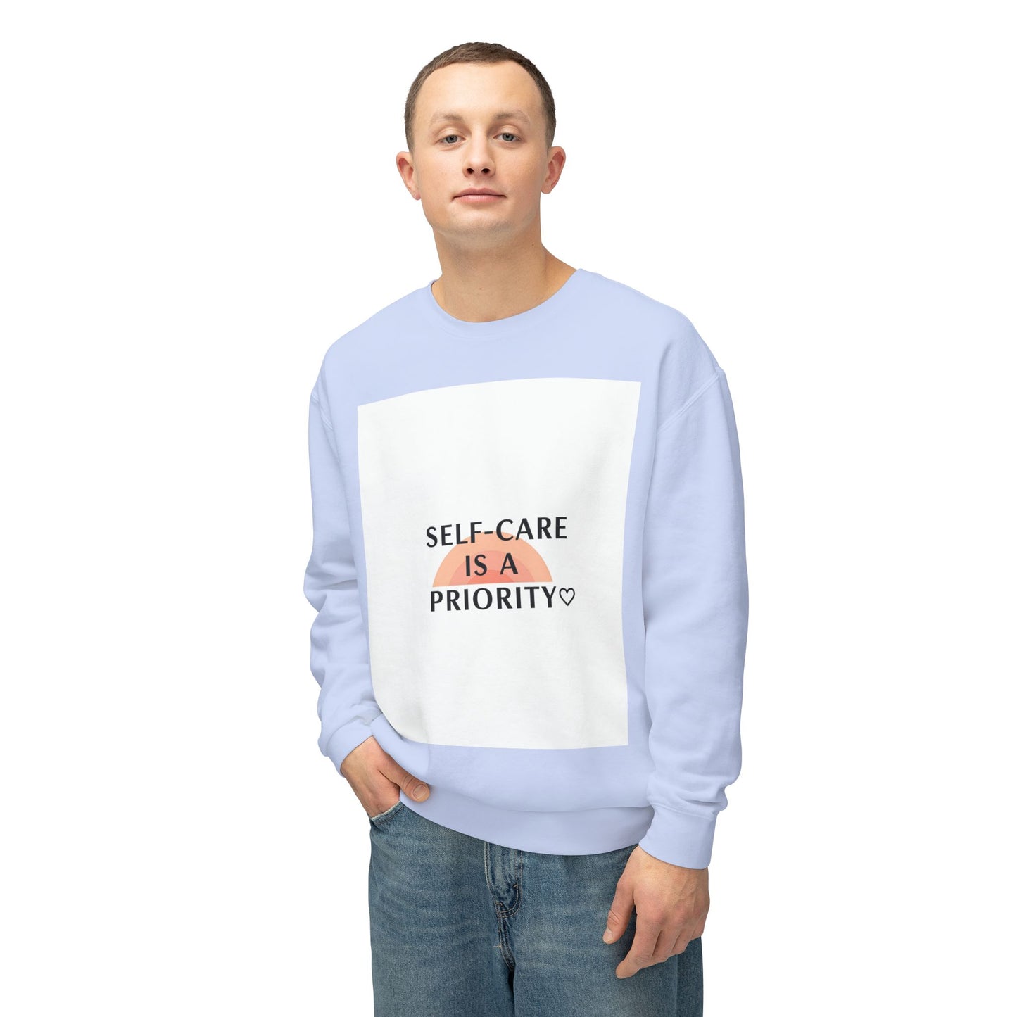 Self-Care Is a Priority Unisex Lightweight Sweatshirt