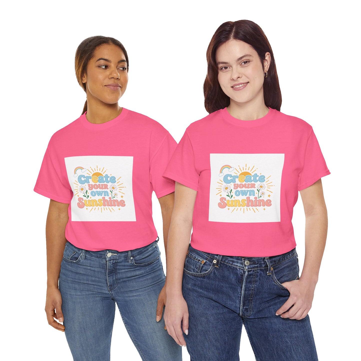 Create Your Own Sunshine Unisex Heavy Cotton Tee - Positive Vibe T-Shirt for Joyful Moments