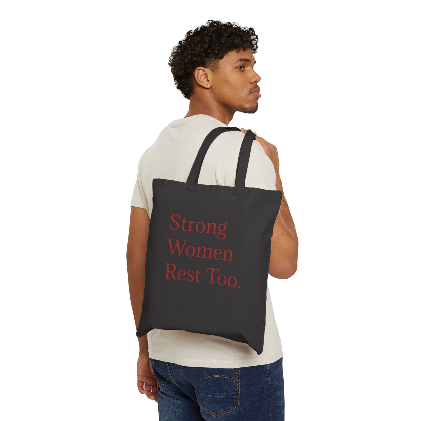 Strong Women Tote Bag - ခွန်အားနှင့်နေ့စဉ်အသုံးပြုမှုအတွက် ကင်းဗတ်စျေးဝယ်အိတ်