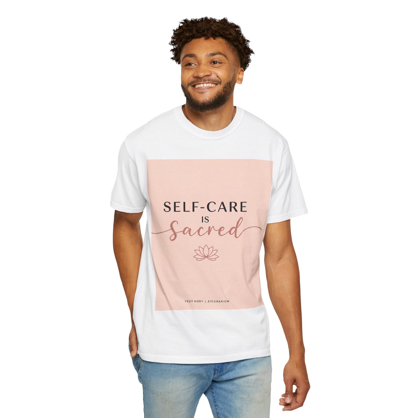 Front Print Design "Self-Care is Sacred" T-Shirt