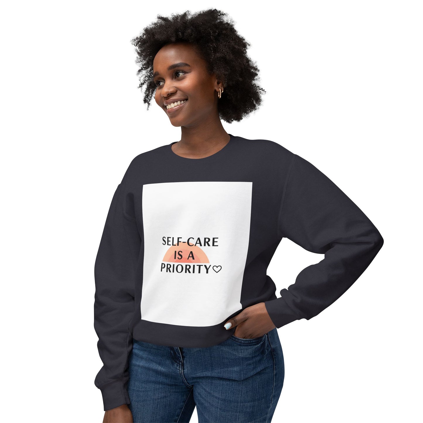 Self-Care Is a Priority Unisex Lightweight Sweatshirt