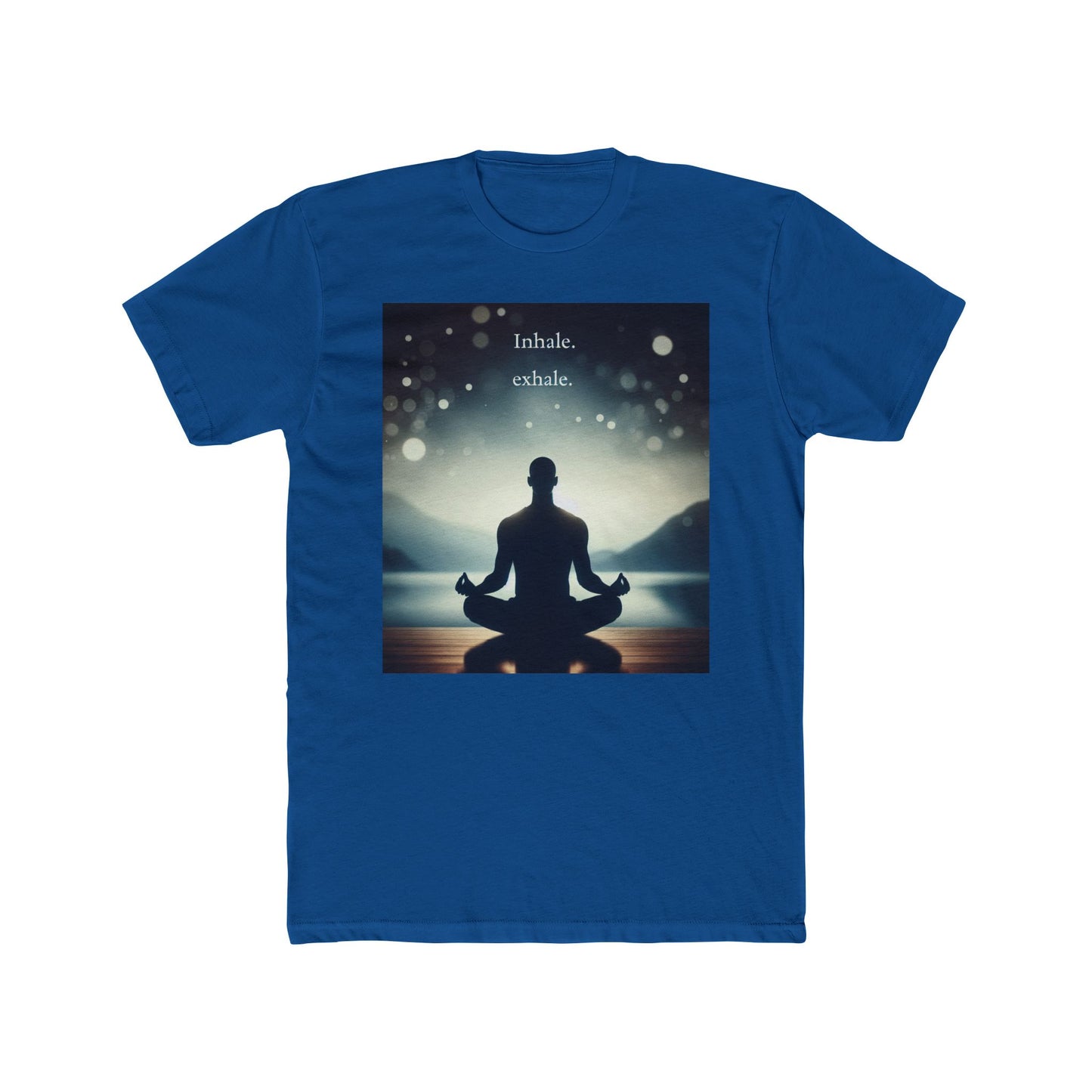 Mindfulness Meditation Tee - "Inhale. Exhale." - Unisex Cotton Crew