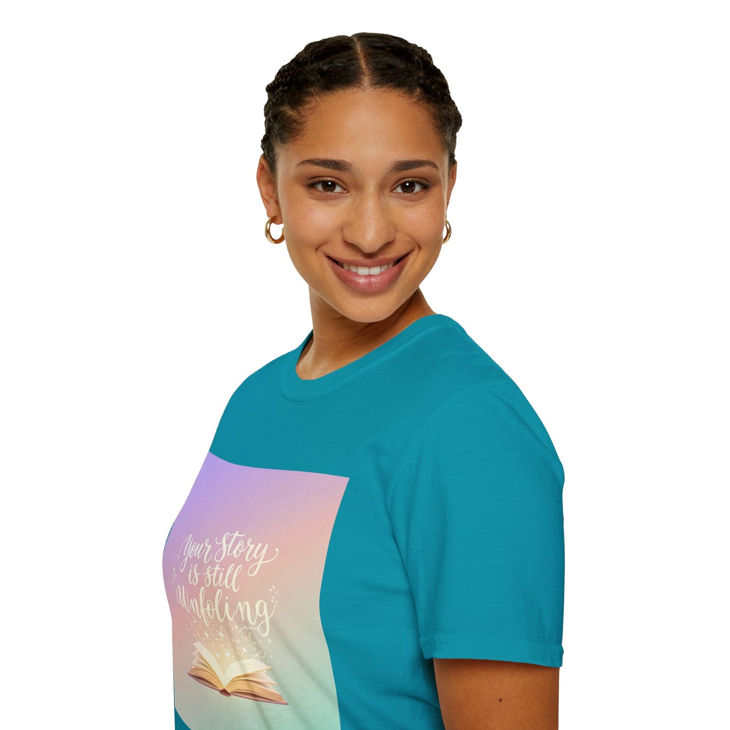 Your Story Is Still Unfolding T-Shirt | Inspirational Unisex Softstyle Tee