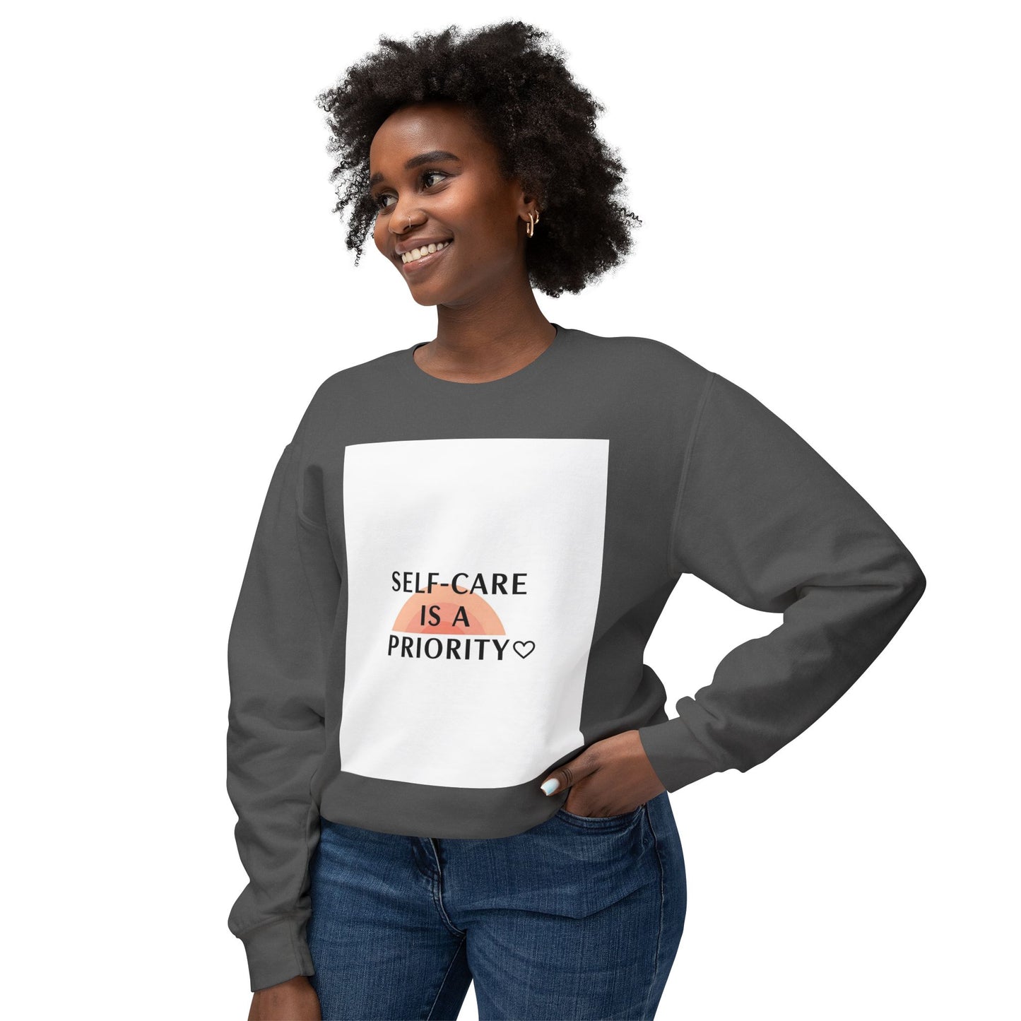 Self-Care Is a Priority Unisex Lightweight Sweatshirt